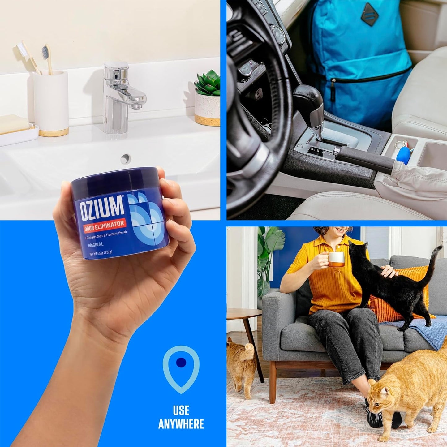4.5 Oz. Odor Eliminating Gel for Homes, Cars, Offices and More, Original, 4 Pack