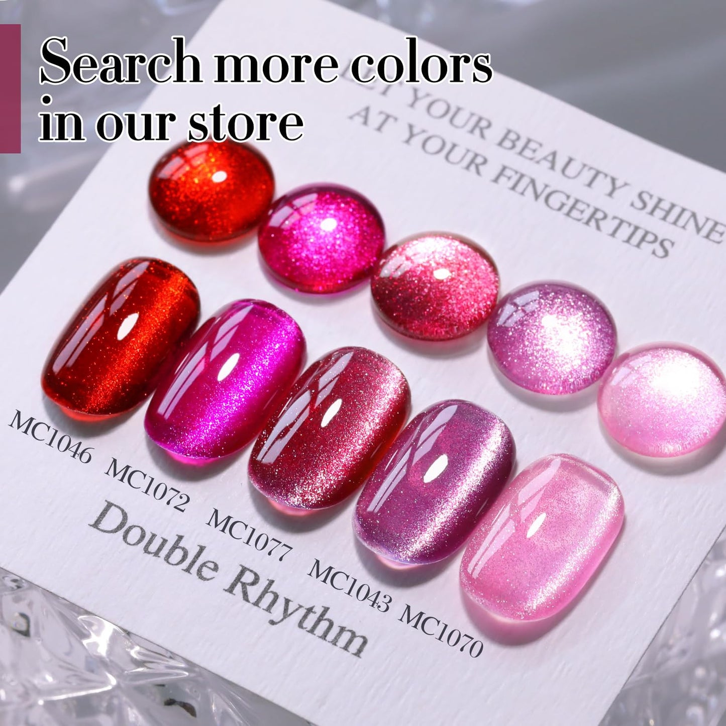 0.5 OZ Cat Eye Gel Polish with Magnet 15ML Holographic Glitter Shimmer Transluce