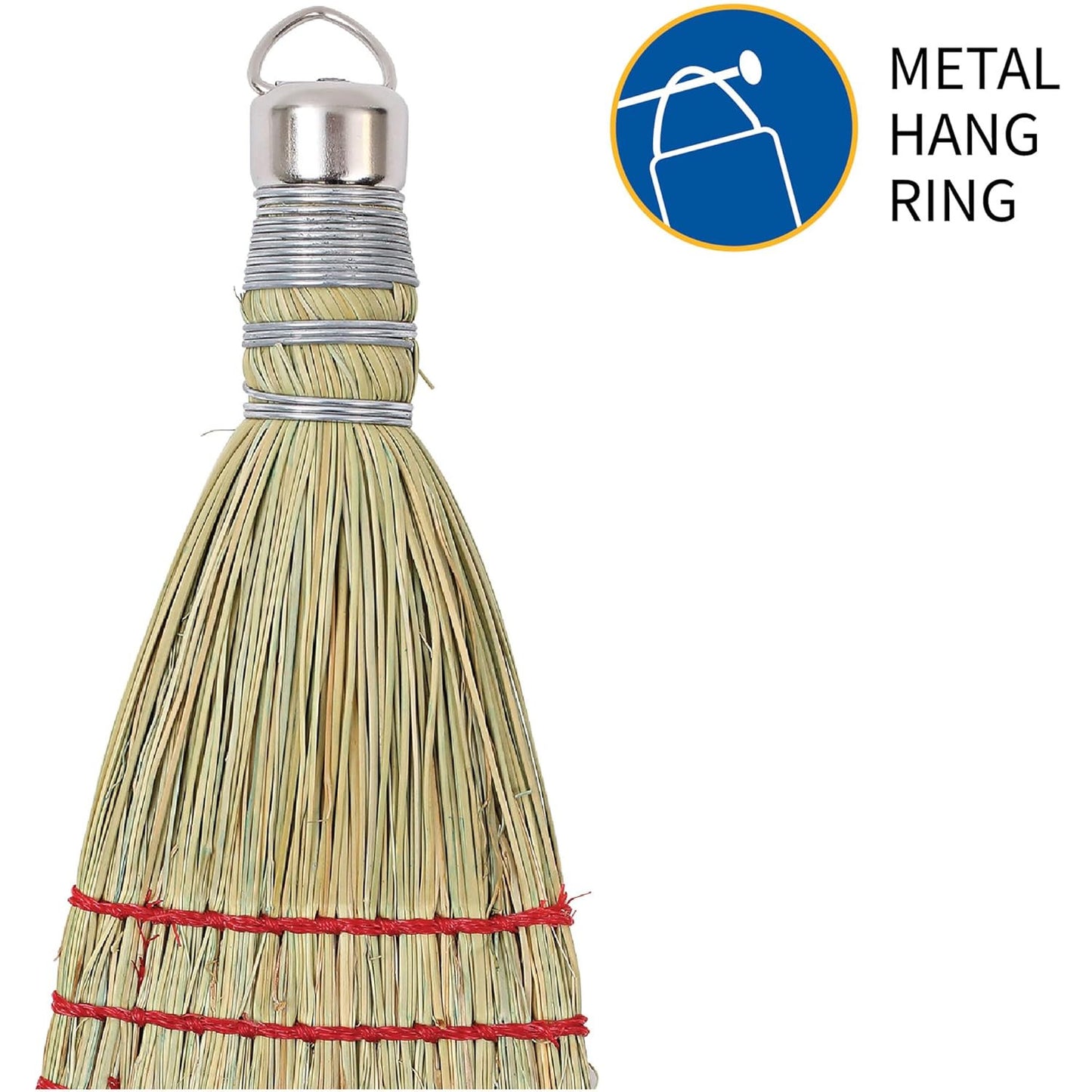 Whisk Broom, Metal Hang Ring, Natural, 1 Count