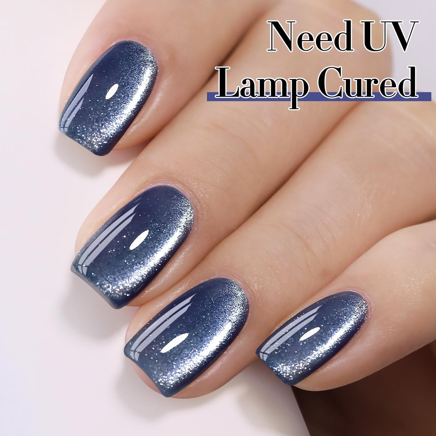 0.5 OZ Cat Eye Gel Polish with Magnet 15ML Holographic Glitter Shimmer Transluce