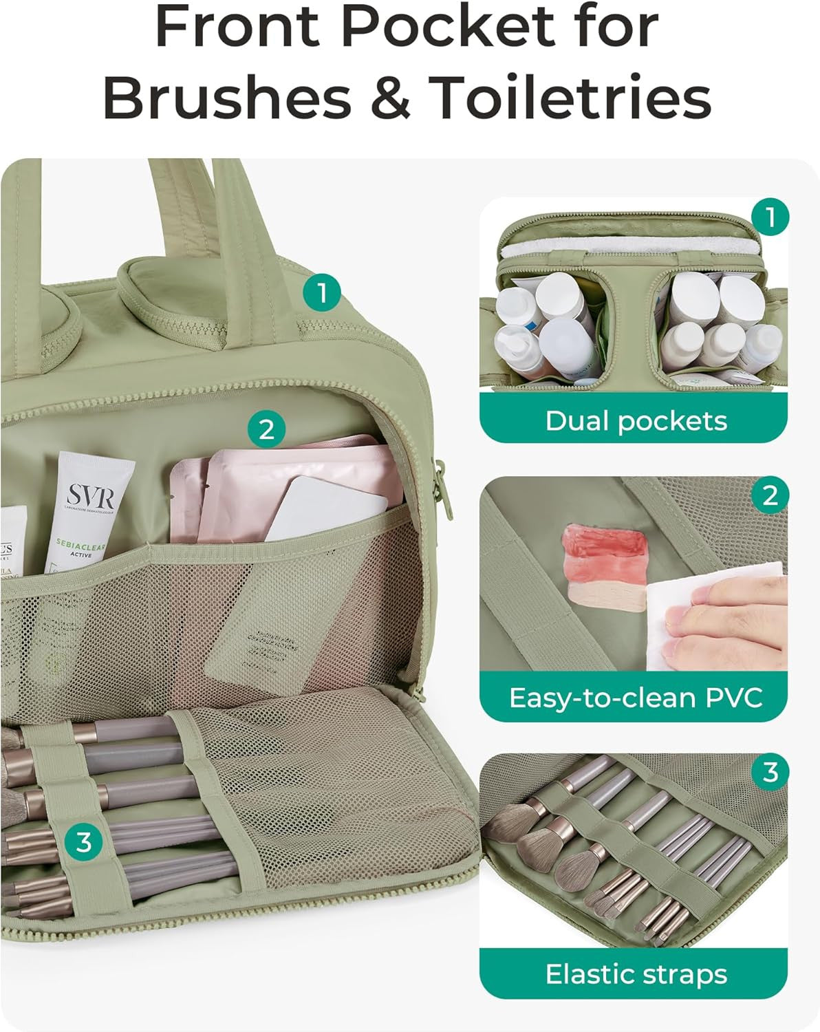 Travel Toiletry Bag, Lightweight Large Wide-Open Travel Bag for Women, Puffy Cos