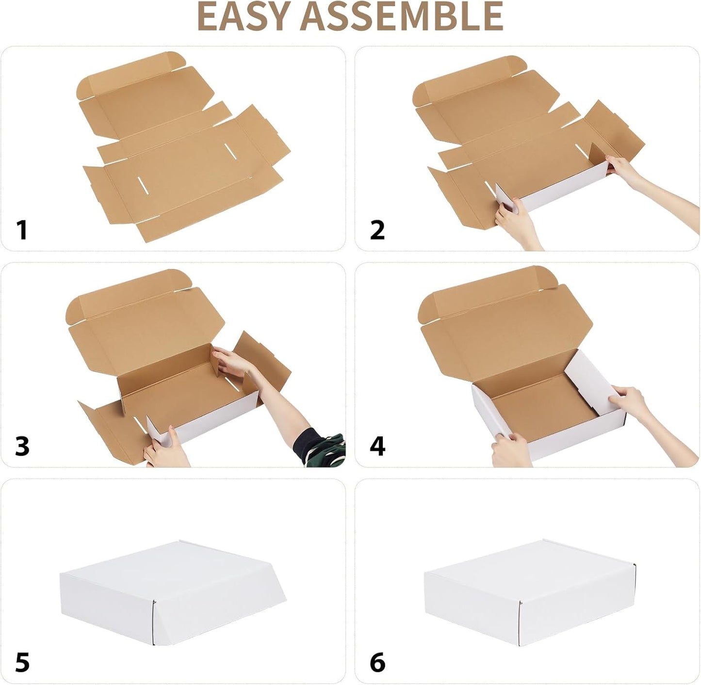 30 Pack 7X7X2 Shipping Boxes, White Corrugated Cardboard Mailer Box for Packing