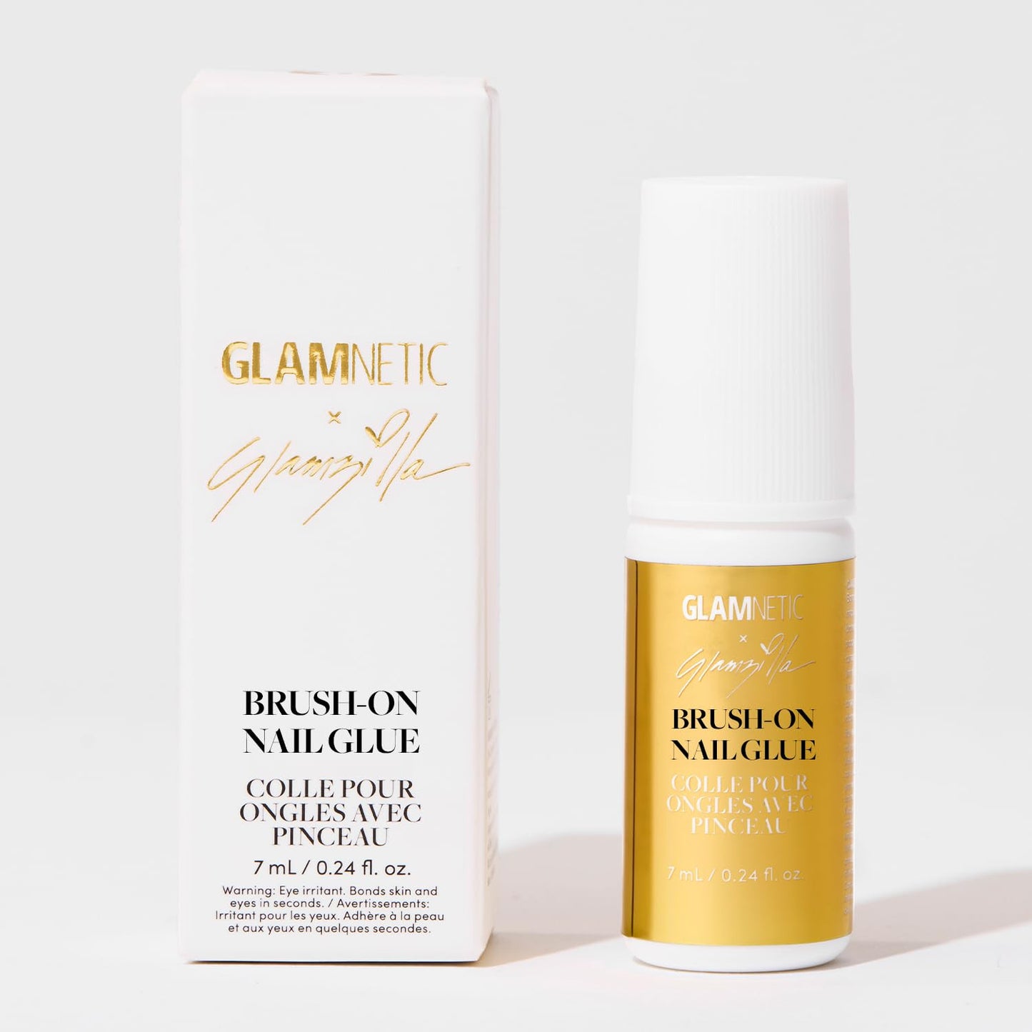 X GLAMZILLA Super Strong Brush on Nail Glue | Brush Tip Applicator, Mess Free, T