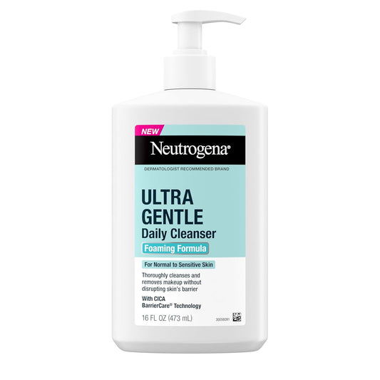 Ultra Gentle Foaming Facial Cleanser, Fragrance Free Hydrating Face Wash for Sen