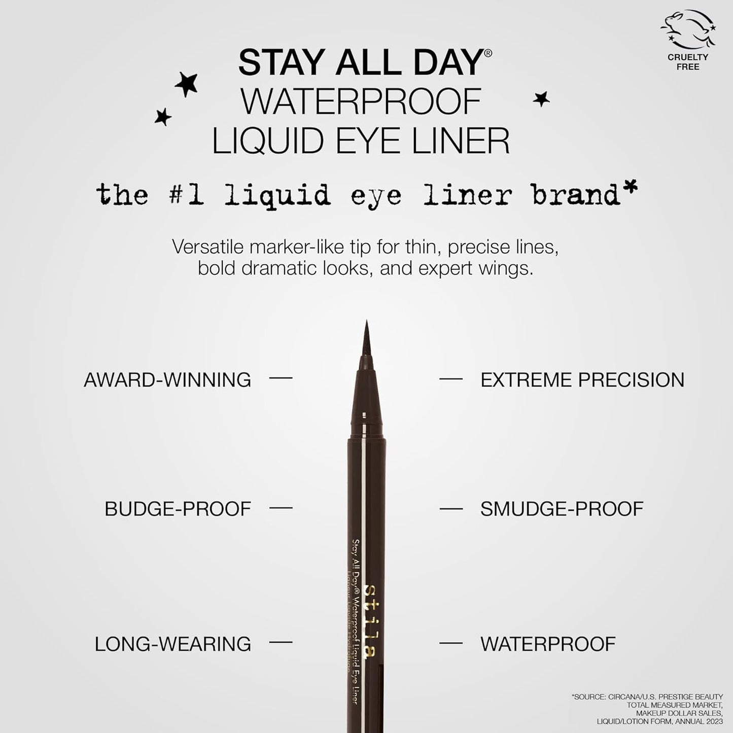 Waterproof Liquid Eye Liner, Stay All Day Makeup with Fine Brush Tip Lasting Sat