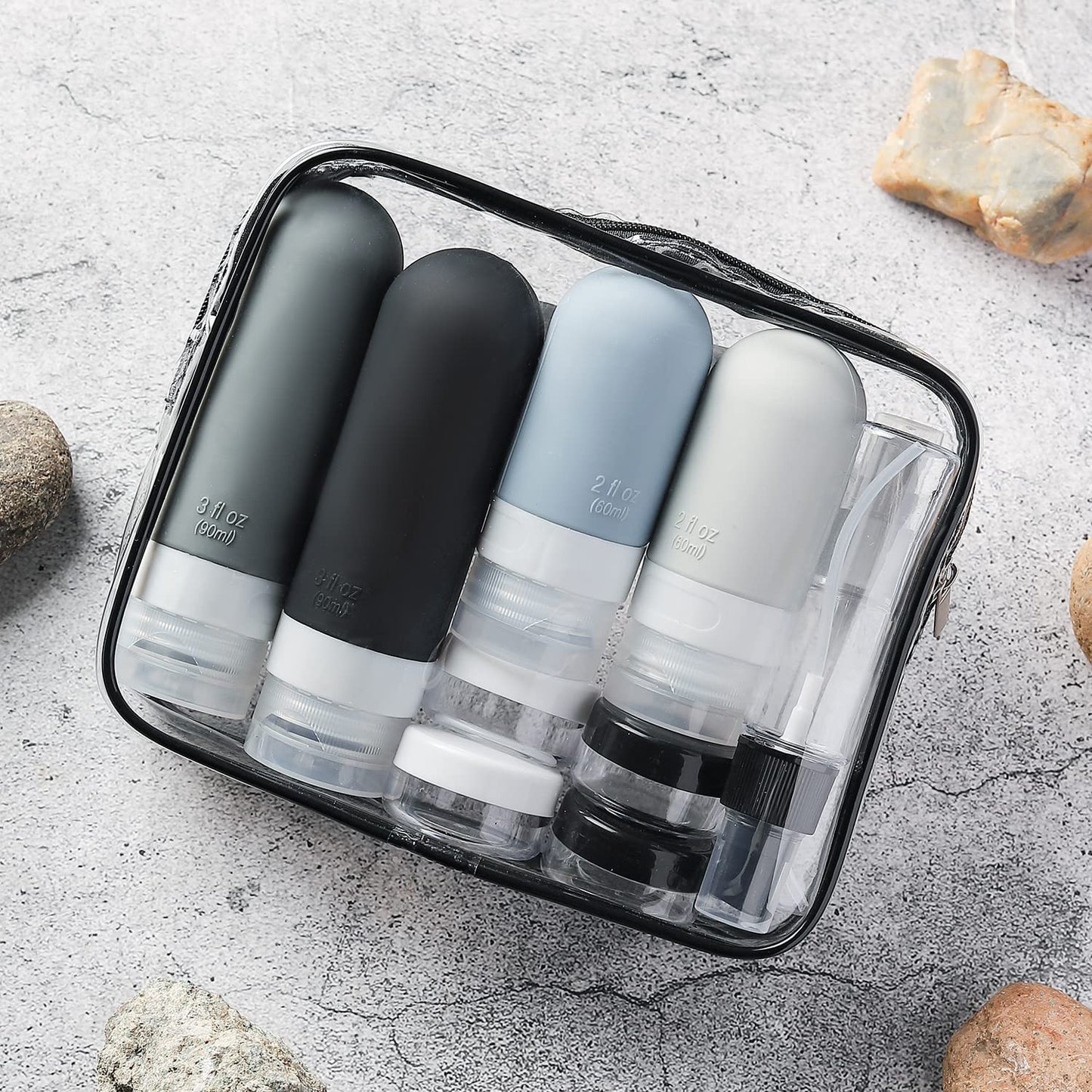 16 Pack Travel Bottles Set - TSA Approved Leak Proof Silicone Squeezable Contain