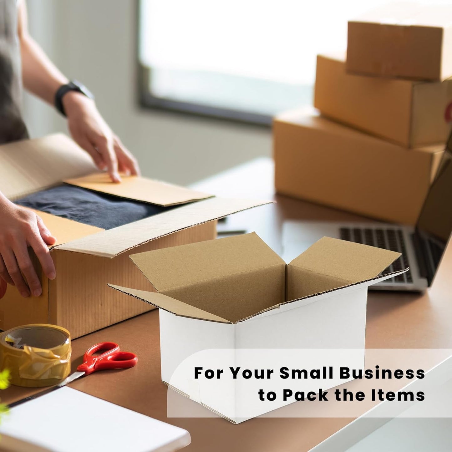 10X7X5 Inches Shipping Boxes 28 Pack, Brown Corrugated Cardboard Box for Small B