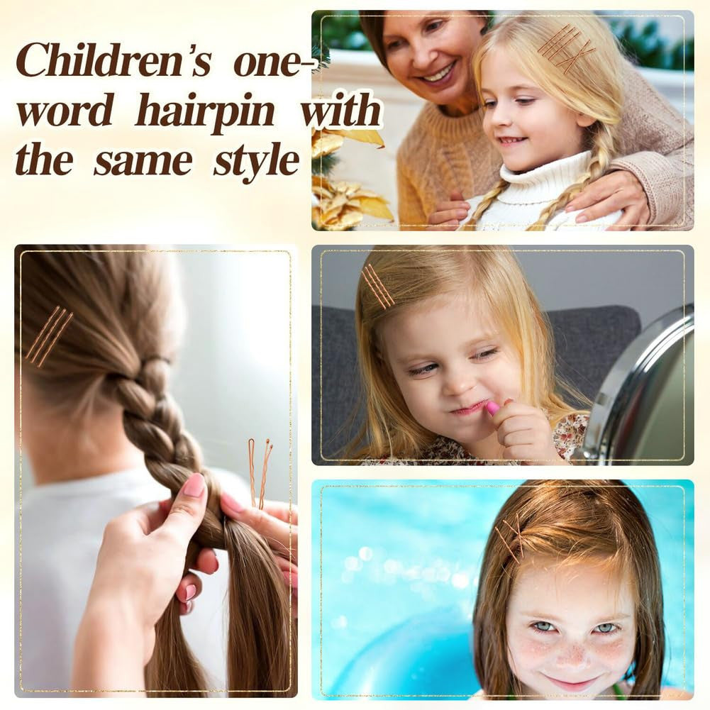 330 PCS Rose Gold Bobby Pins for Women Girls, 2.17 Inch Long Super Grip Blonde