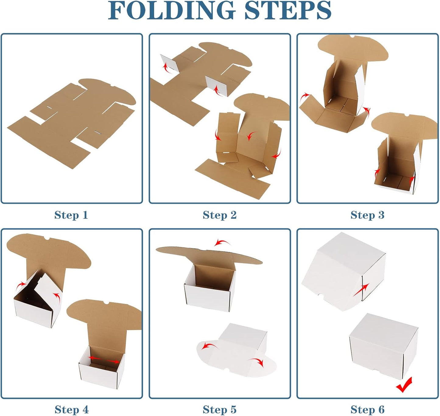 10X7X5 White Shipping Boxes Set of 20, Corrugated Cardboard Mailer Boxes for Pac