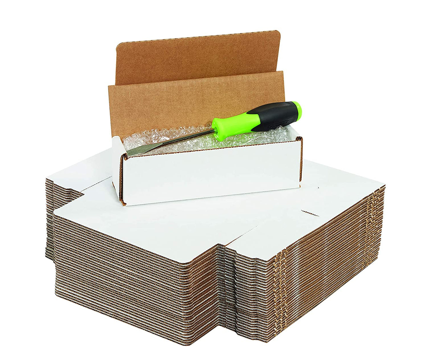 White Corrugated Cardboard Mailing Boxes, 7 1/2 X 3 1/4 X 1 3/4 Inches, Pack of
