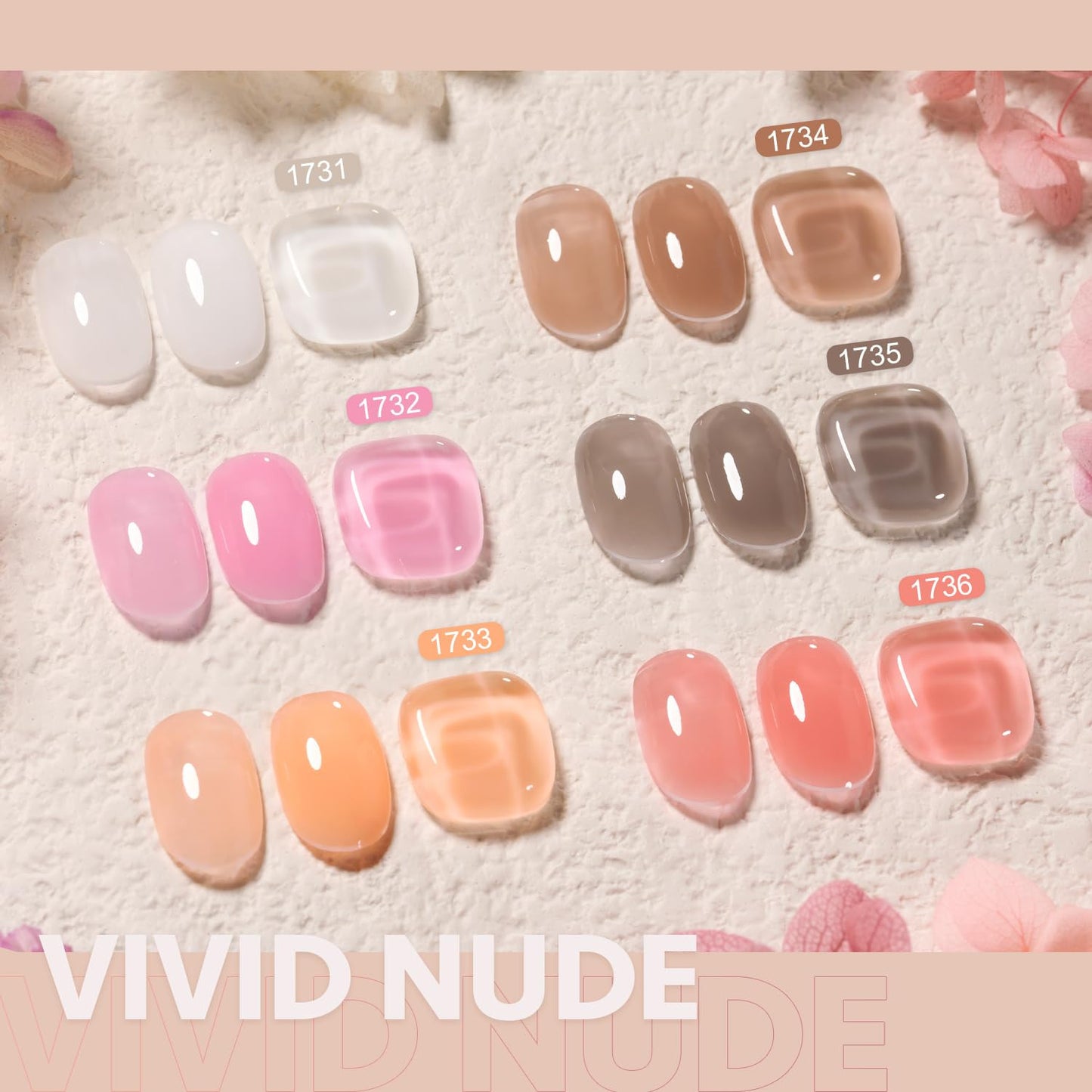 6 Colors Builder Gel Set for Nails, Milky White Pink Nude Jelly Nail Strengthene