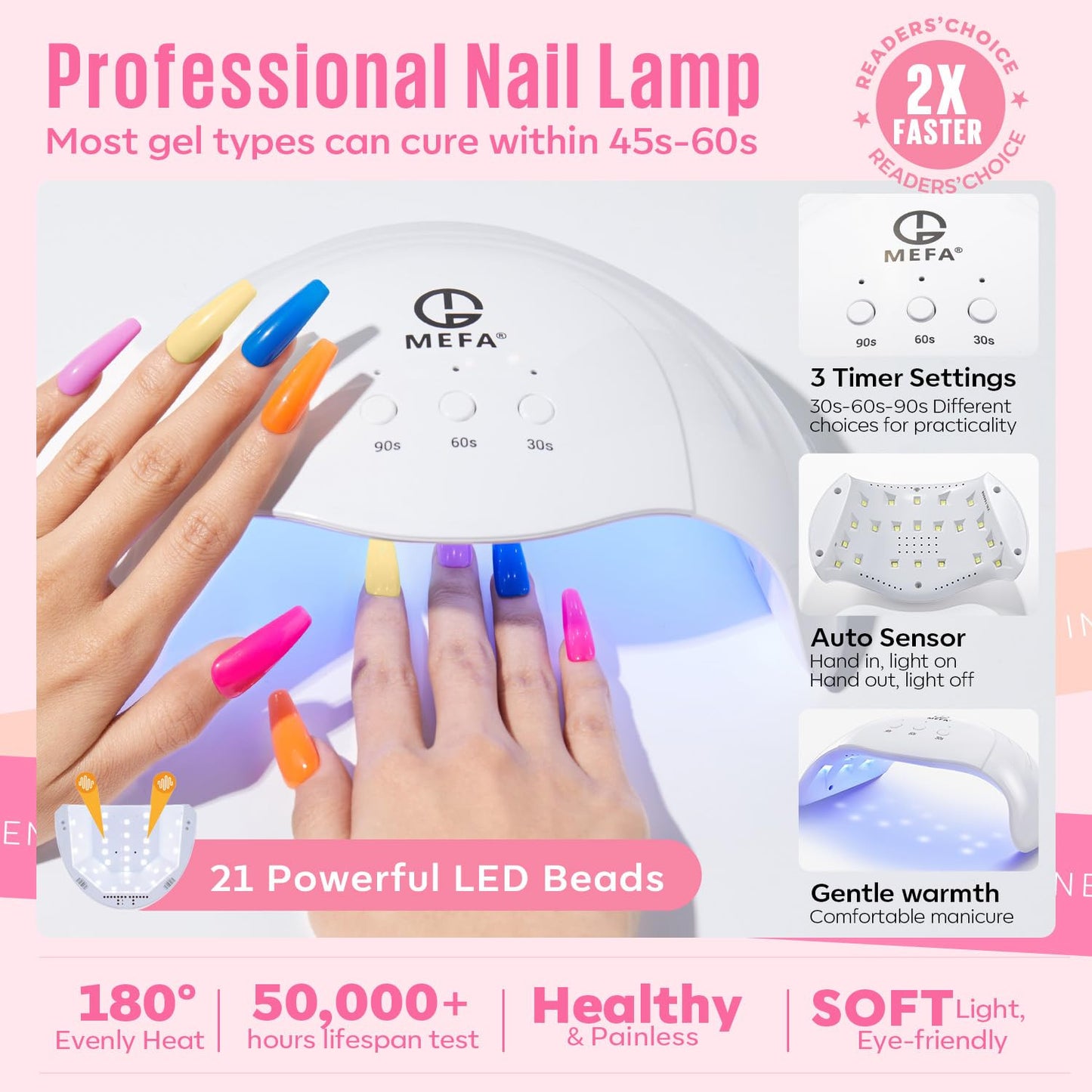 32 Colors Gel Nail Polish Kit with U V Light, 54 Pcs Nude Pink Popular Gel Nail