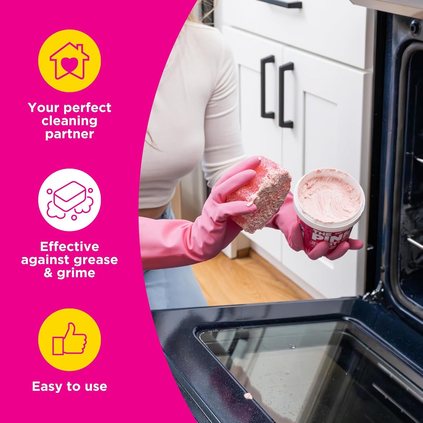 – the Pink Stuff – Sqeezy Miracle Scrubber Sponge, Scratch Free Solution for Ult