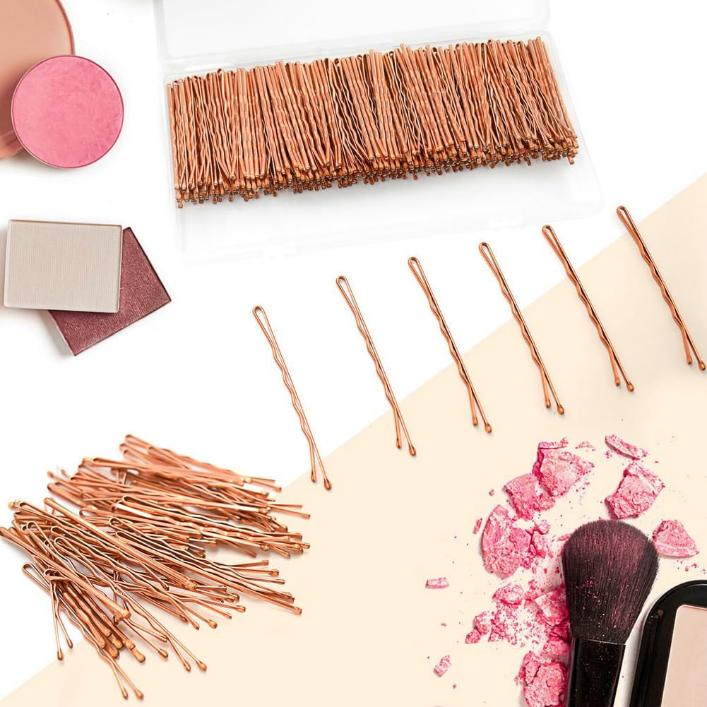 330 PCS Rose Gold Bobby Pins for Women Girls, 2.17 Inch Long Super Grip Blonde