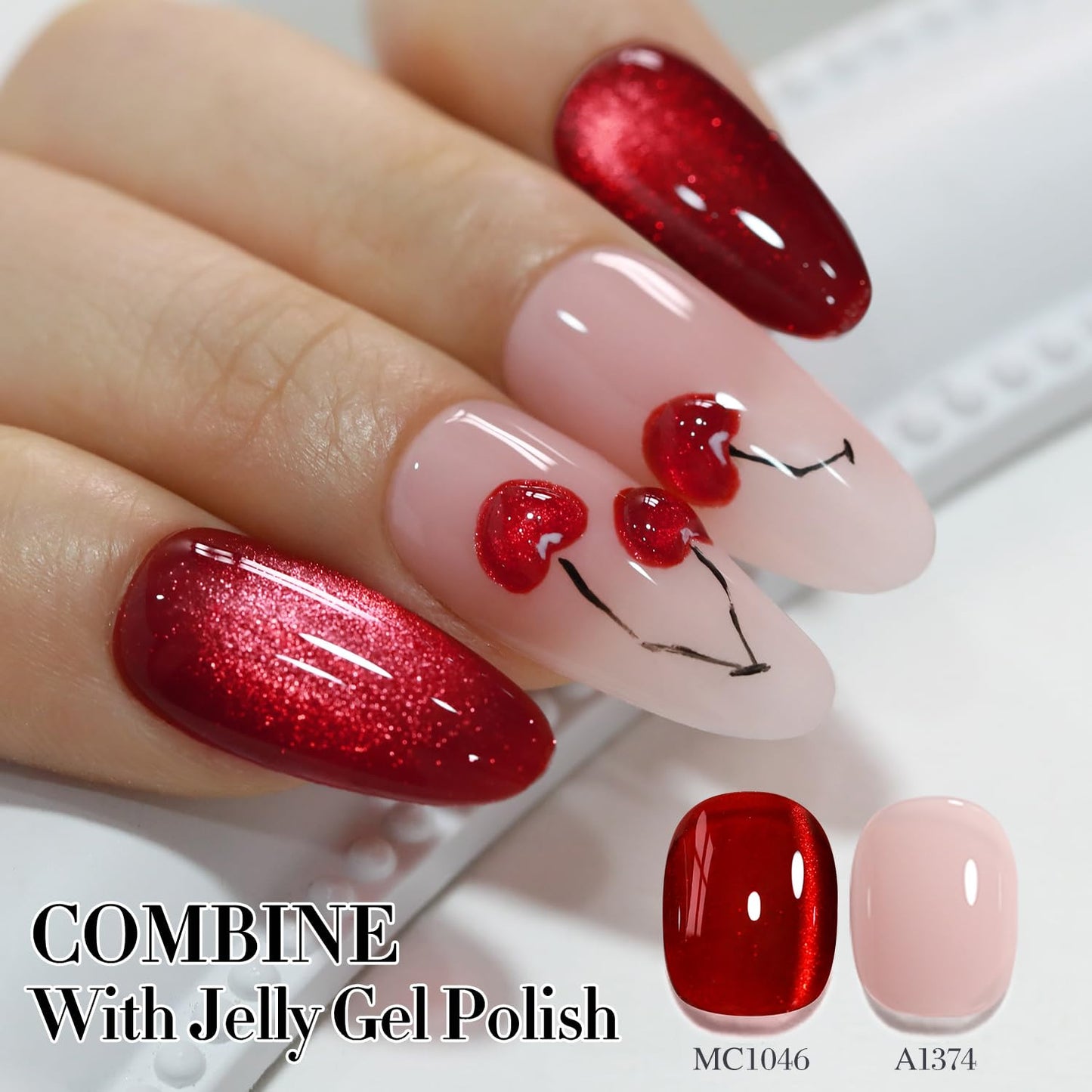 0.5 OZ Cat Eye Gel Polish with Magnet 15ML Holographic Glitter Shimmer Transluce