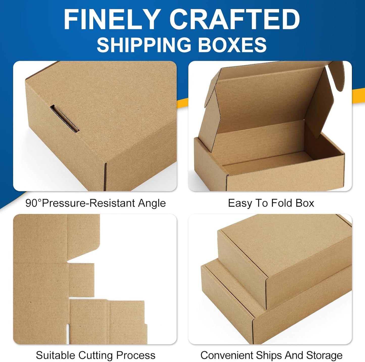 7X5X2 Small Mailing Boxes - 25 Pack Brown Shipping Boxes for Small Business, Cor