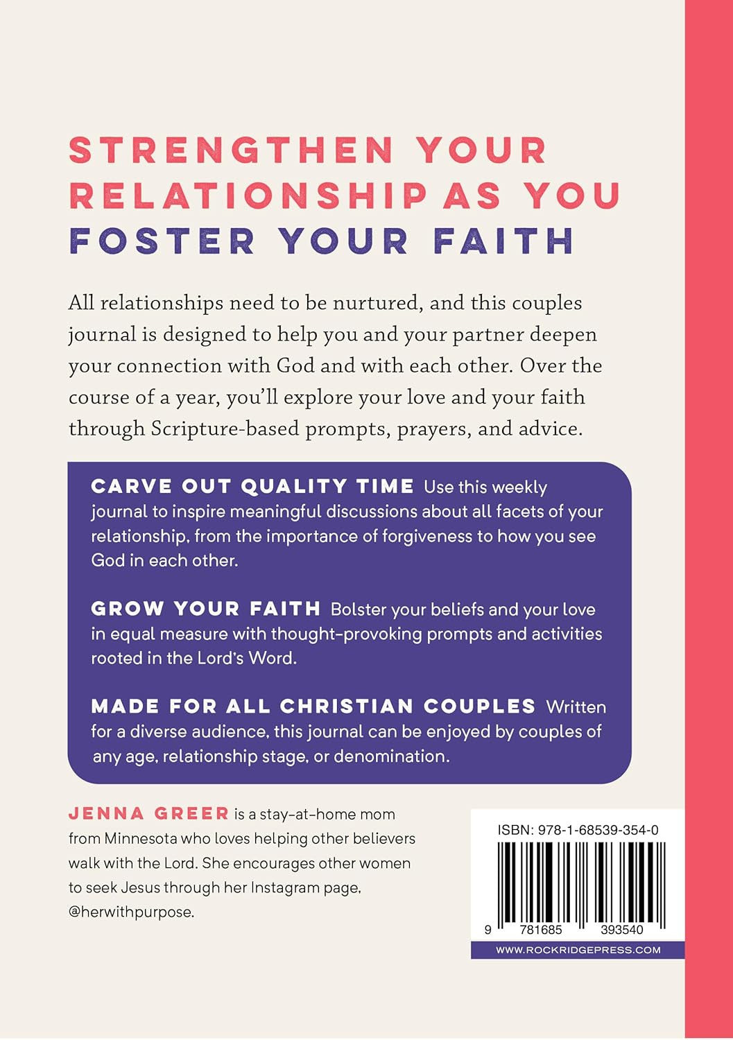 52-Week Christian Couples Journal: Prompts and Prayers to Strengthen Your Relati