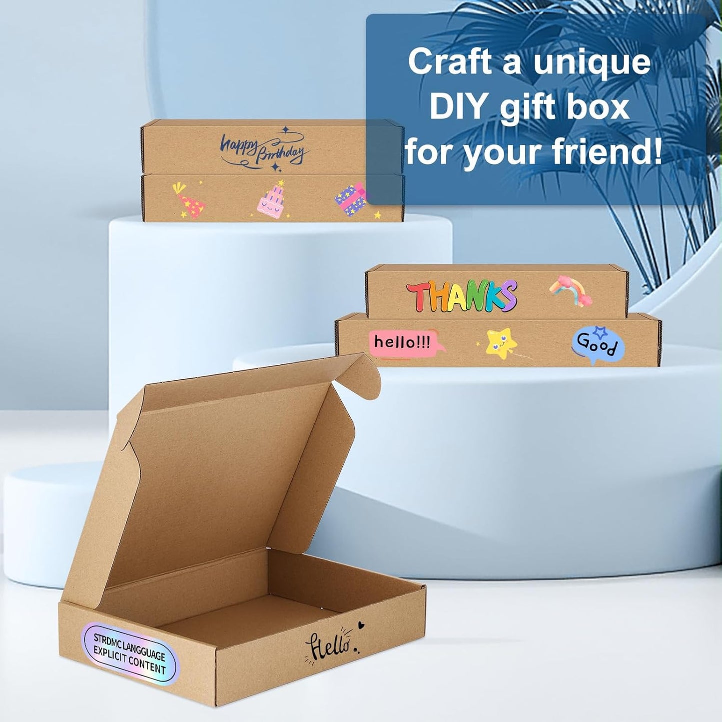 7X5X2 Small Mailing Boxes - 25 Pack Brown Shipping Boxes for Small Business, Cor