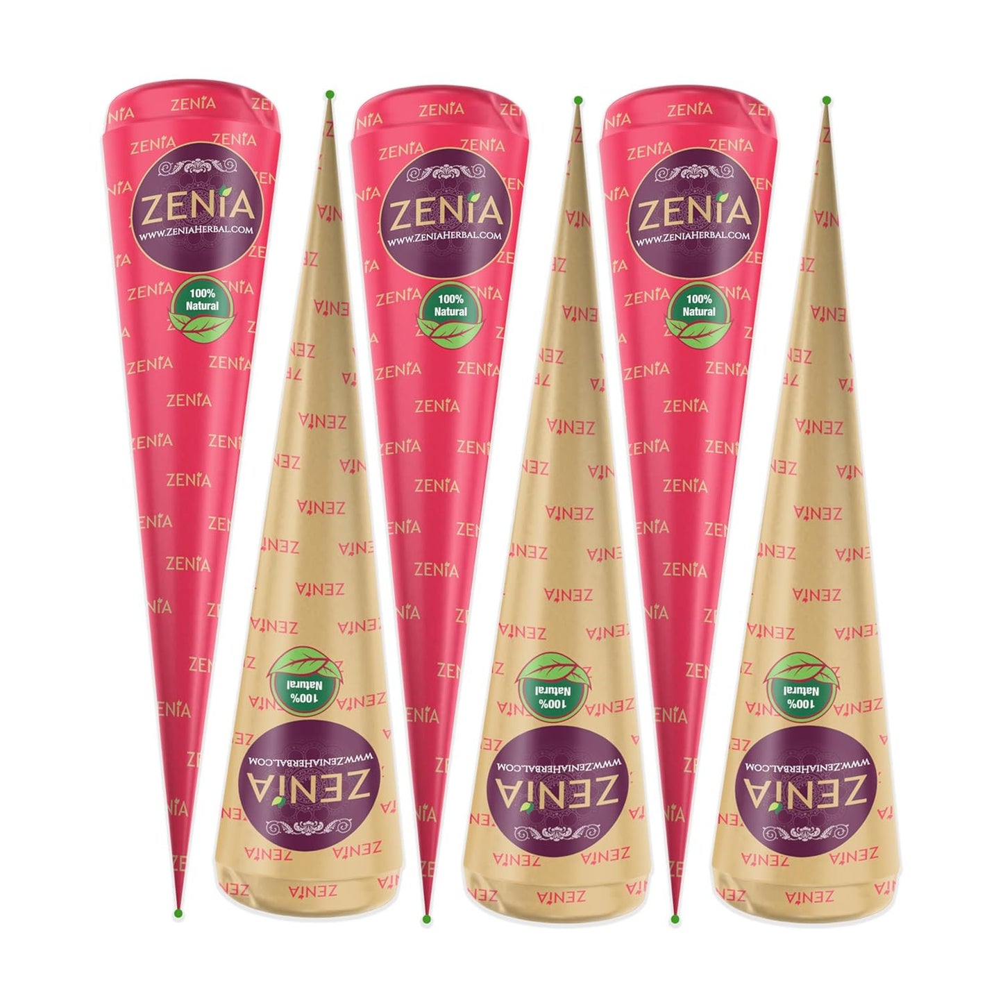 6 Pack 100% Natural Ready to Use Henna Paste Hair Color Hair Dye Cones Reddish B