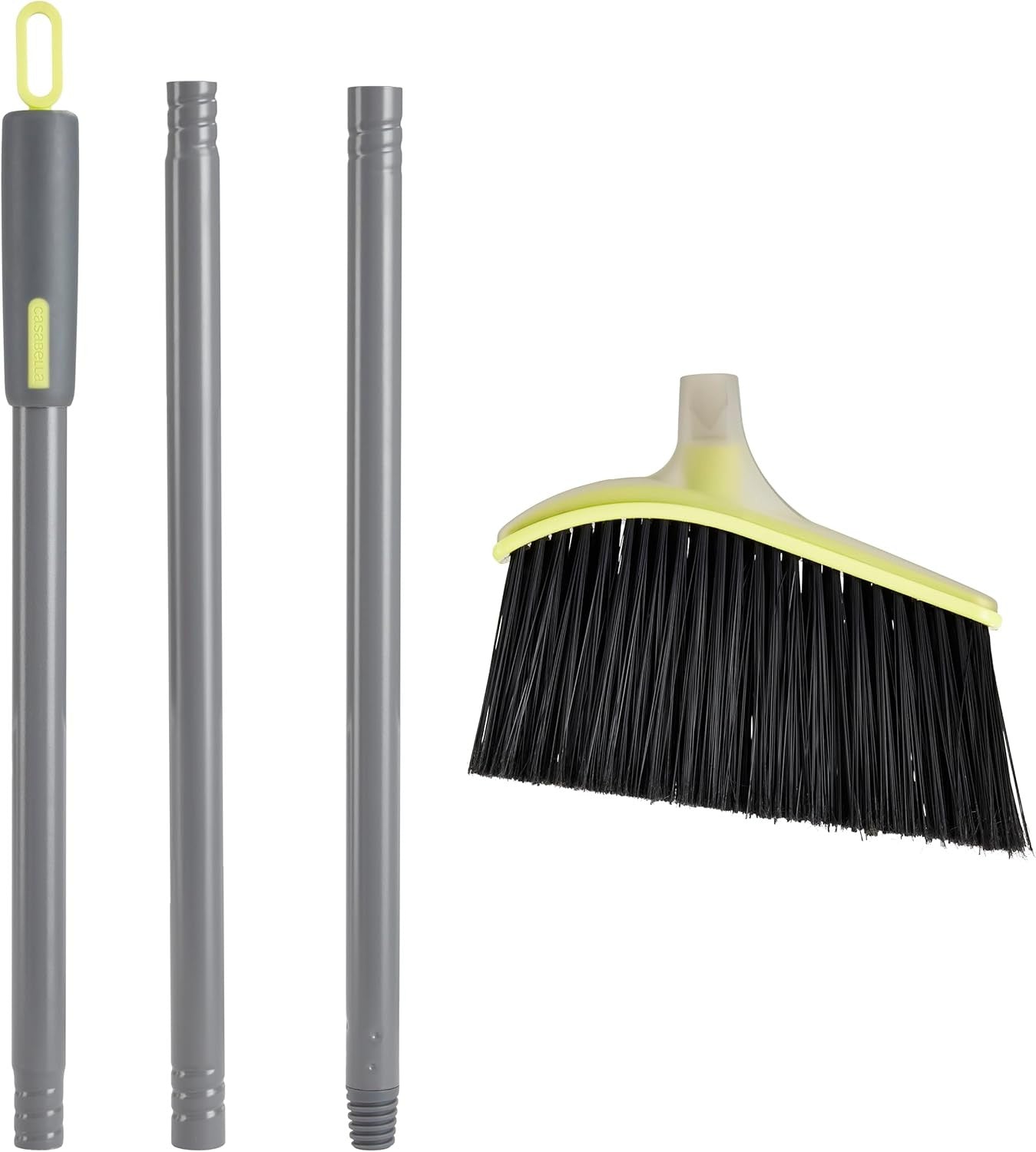 Wayclean Wide Angle Broom, Gray, Angled Head with Densely Packed Bristles, Perfe