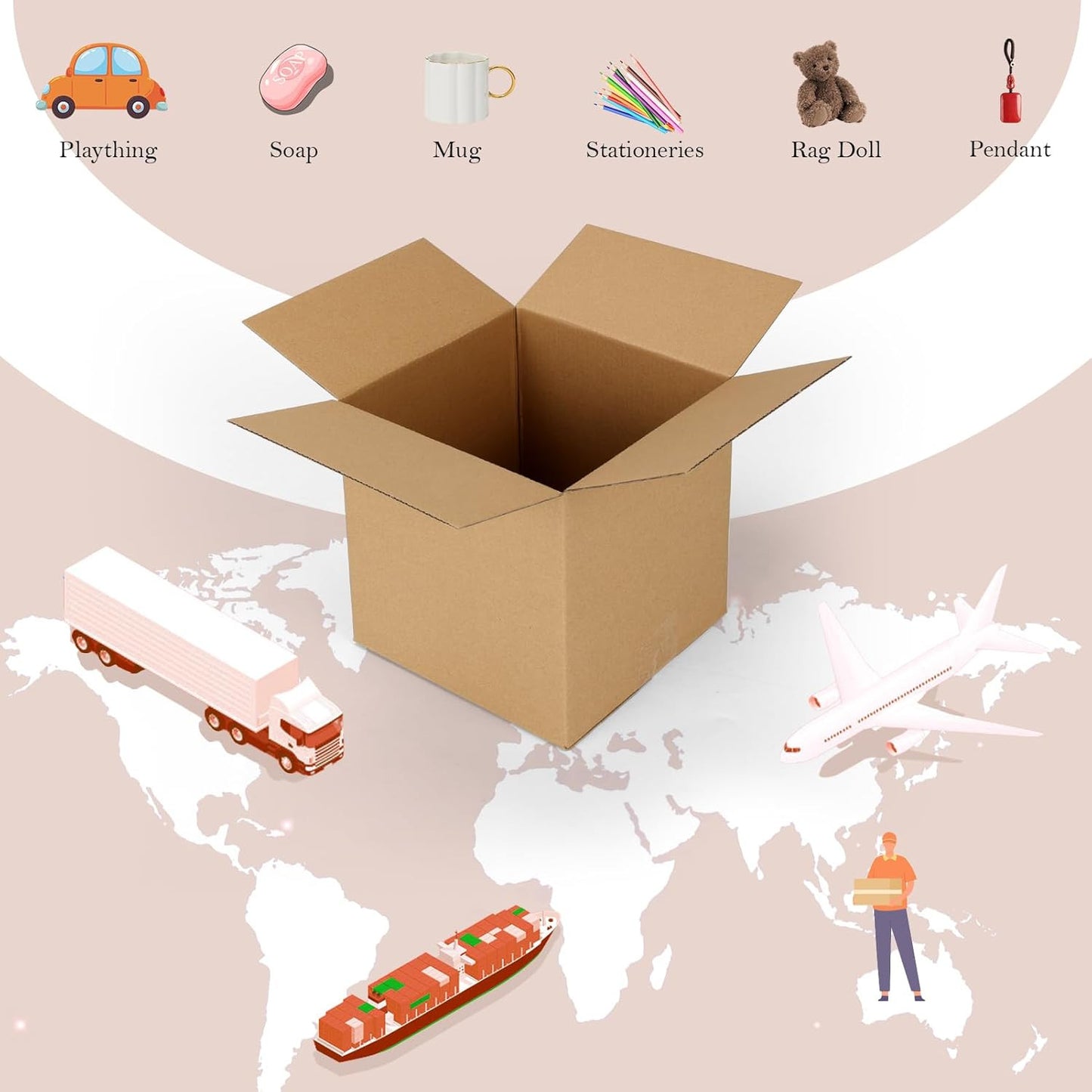 7X7X7 Inches Shipping Boxes Small Cardboard Boxes for Packing, Moving, Mailing,