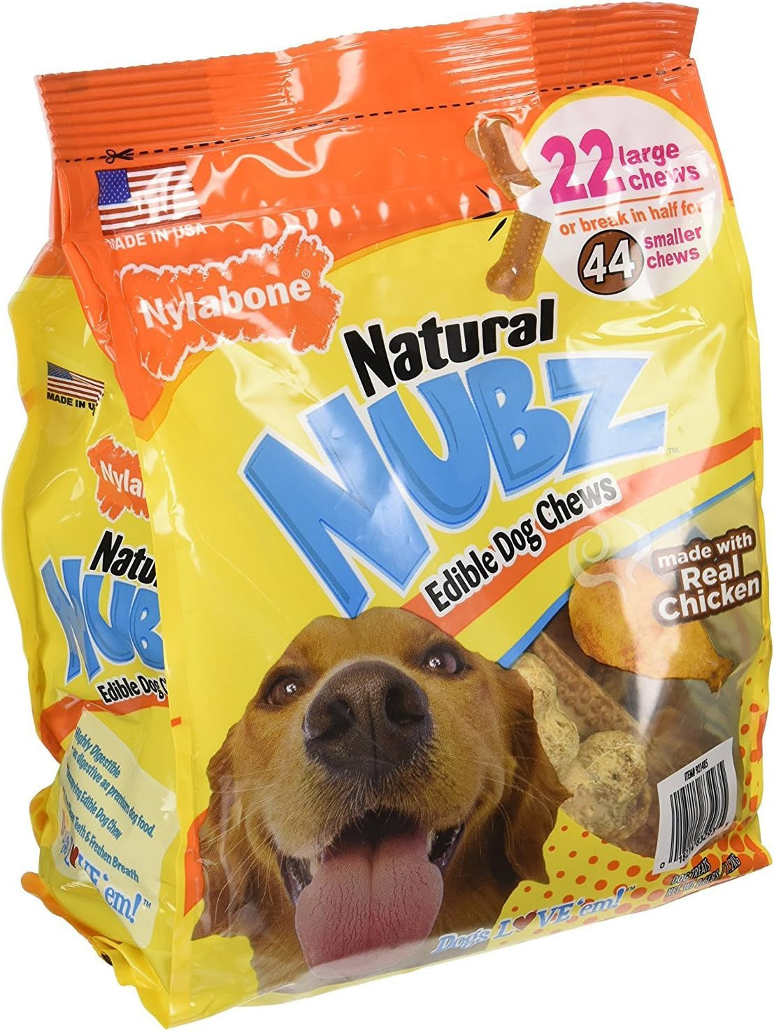 (Pack of 2) Natural Nubz Edible Dog Chews 22Ct. (2.6Lb/Bag) -Total 5.2Lb