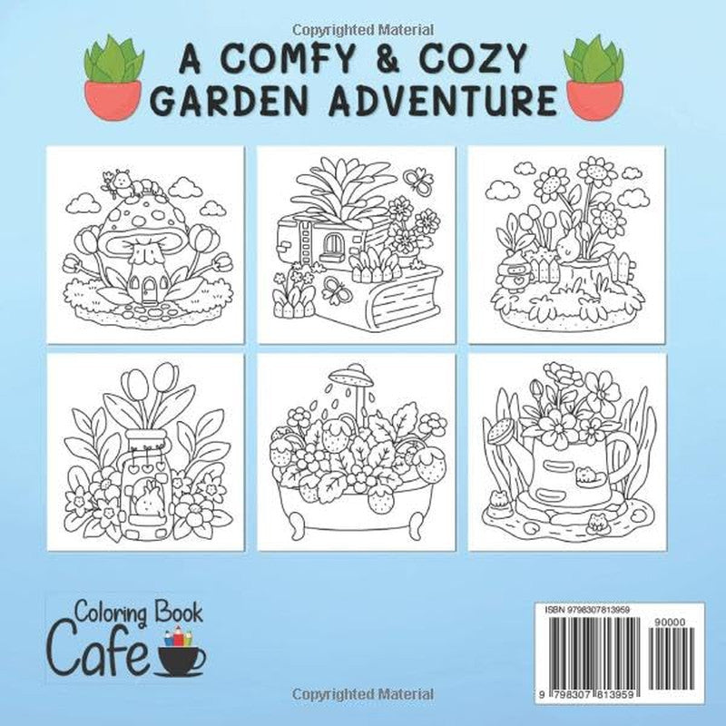 Tiny Gardens: Cute & Comfy Coloring Book for Adults and Teens Featuring Adorable