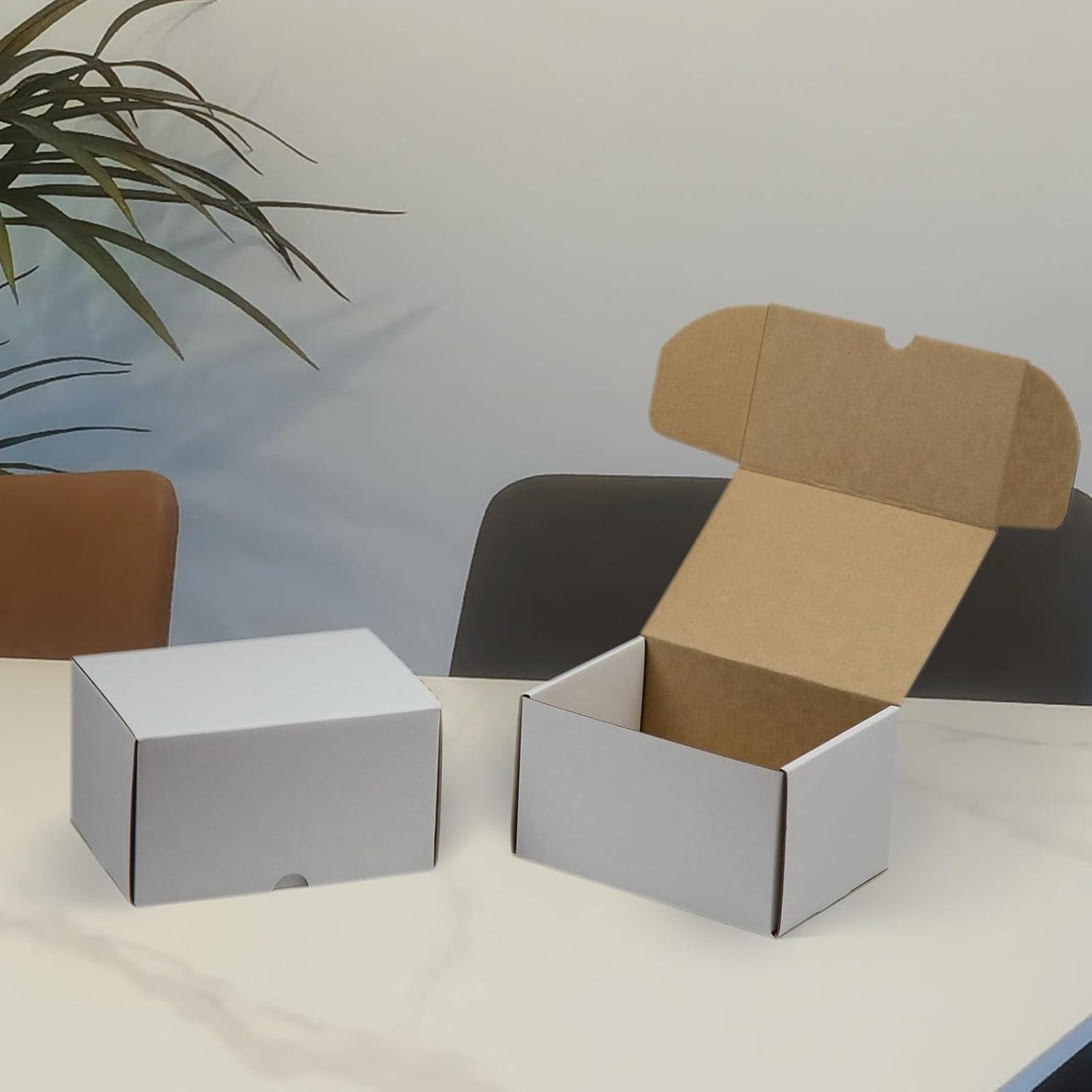 7X5X4 Inches Shipping Boxes Set of 25, White Corrugated Cardboard Box Literature