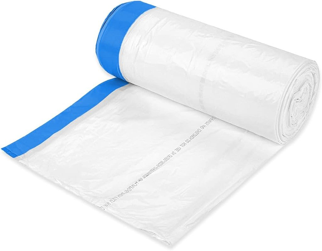 8 Gallon 0.7 MIL White Drawstring Fresh Scented Trash Bags - 22" X 22" - Pack of