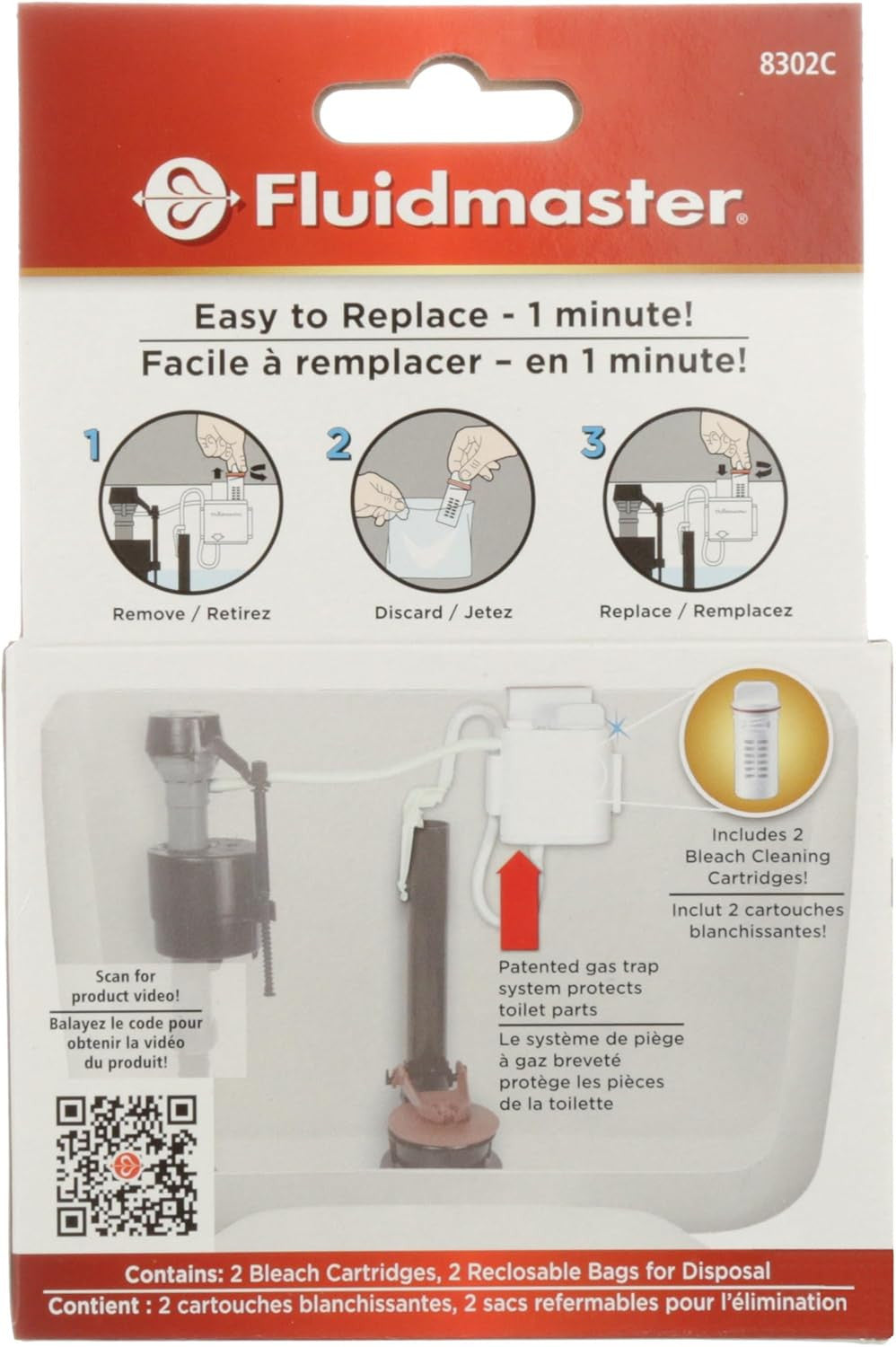 8302P8 Flush 'N Sparkle Automatic Toilet Bowl Cleaning System Bleach Replacement
