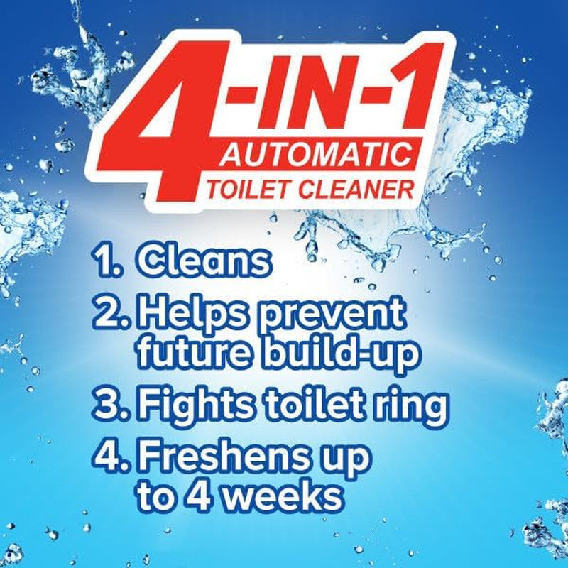4-In-1 Rim Hanger Toilet Bowl Cleaner, Sapphire Waters, 6 Count