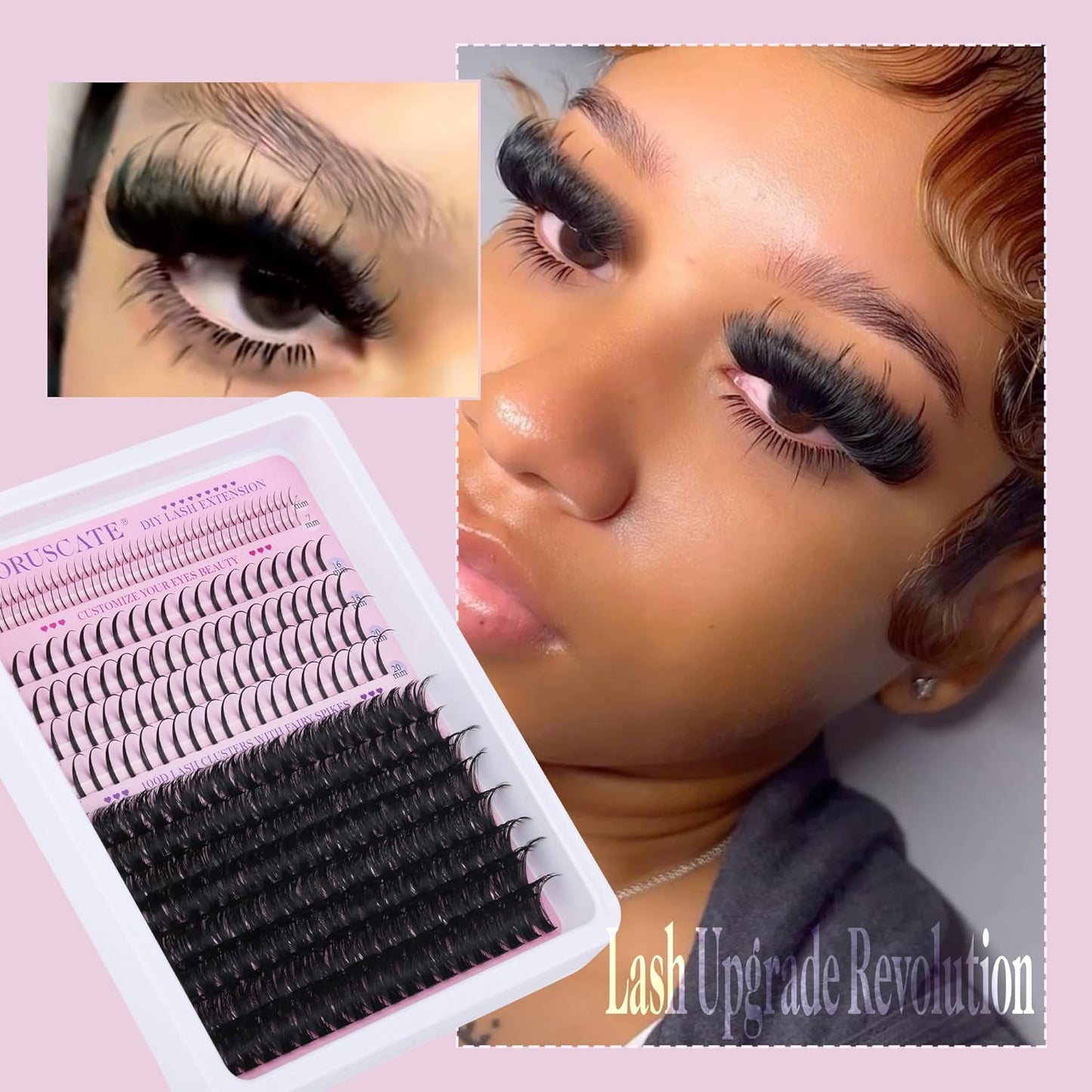 100D Lash Clusters with Bottom Lashes Spikes Eyelash Clusters Multi-Type Individ