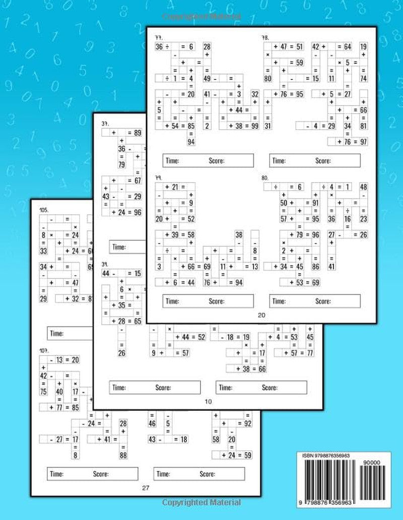 300 Math Crossword Puzzles: Addition, Subtraction, Multiplication, and Division