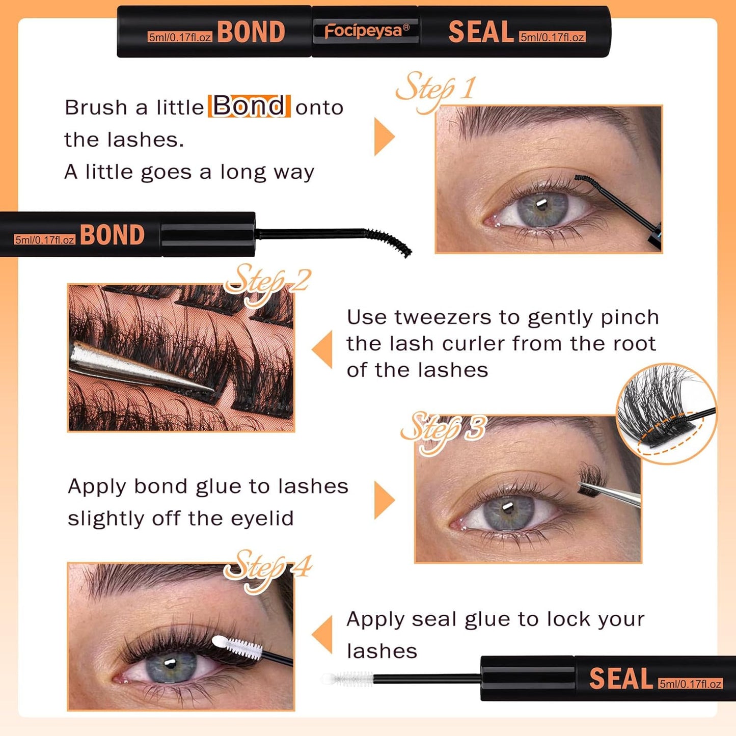 Thick Lash Extension Kit Full Volume Lash Clusters 40P Eyelash Extension Kit DIY