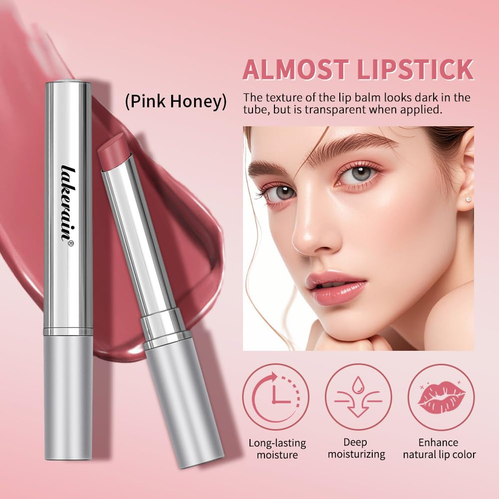 2PCS Honey Lipstick Tinted Lip Balm - Sheer Hydrating for All Skin Tones - Moist