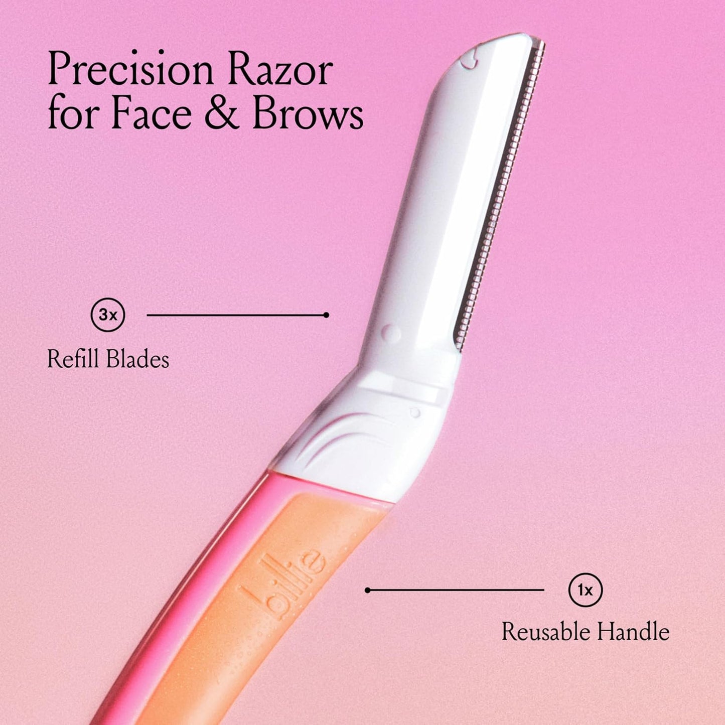 - Dermaplane Starter Kit - Reusable Handle + 3 Refill Blades - Remove Facial Hai
