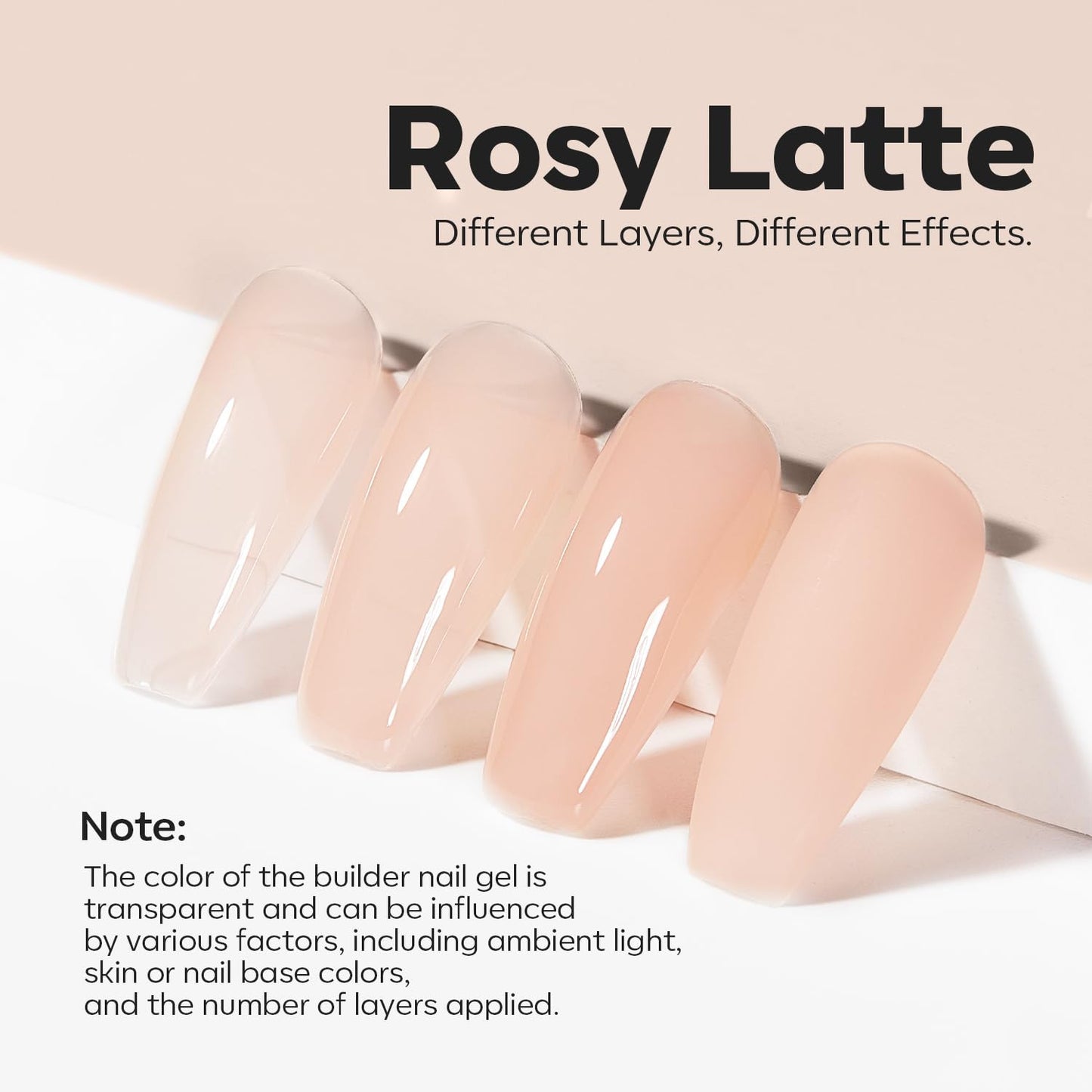 8-In-One Builder Nail Gel, Neutral Nude Builder for Thickening, LED Lamp Cured H