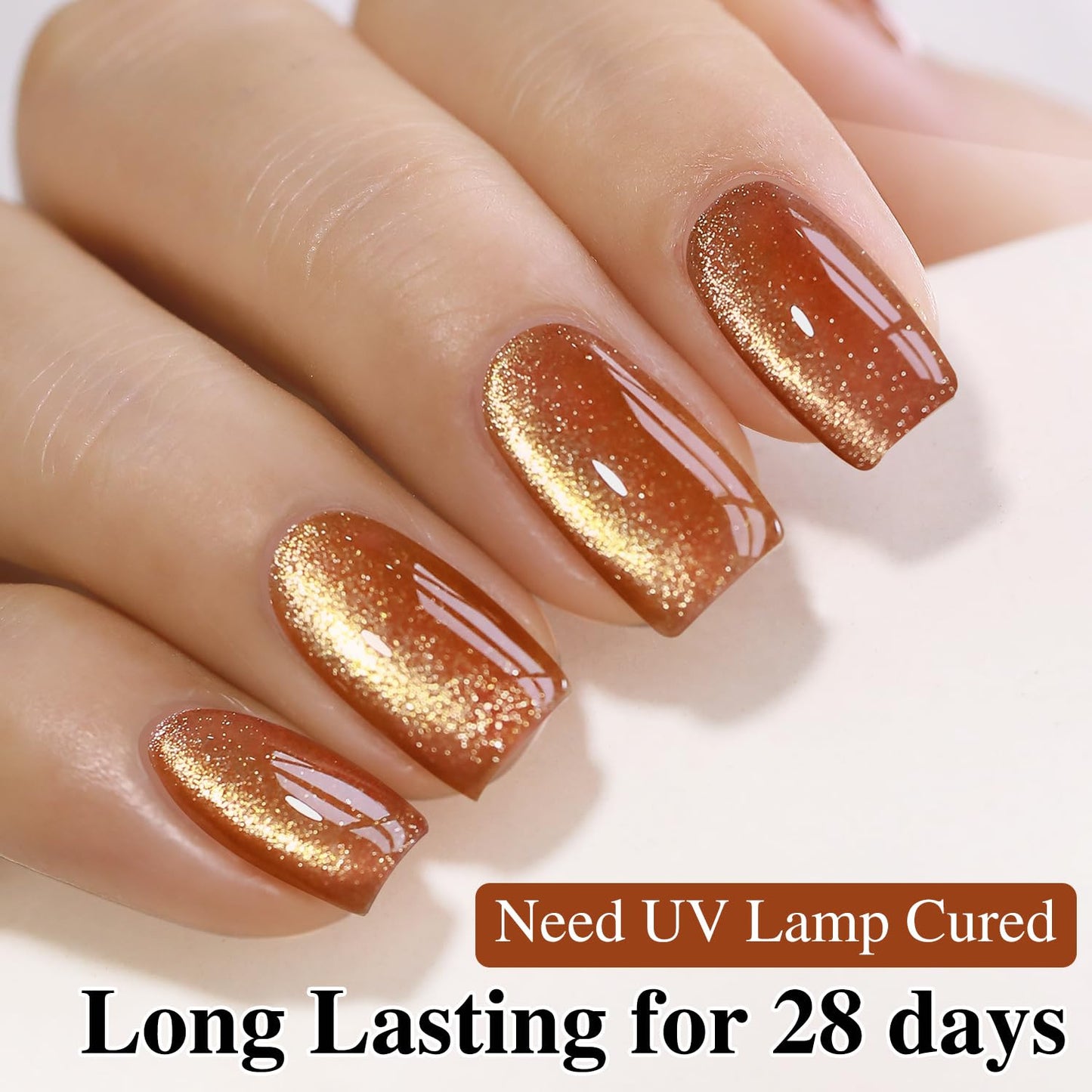 0.5 OZ Cat Eye Gel Polish with Magnet 15ML Holographic Glitter Shimmer Transluce