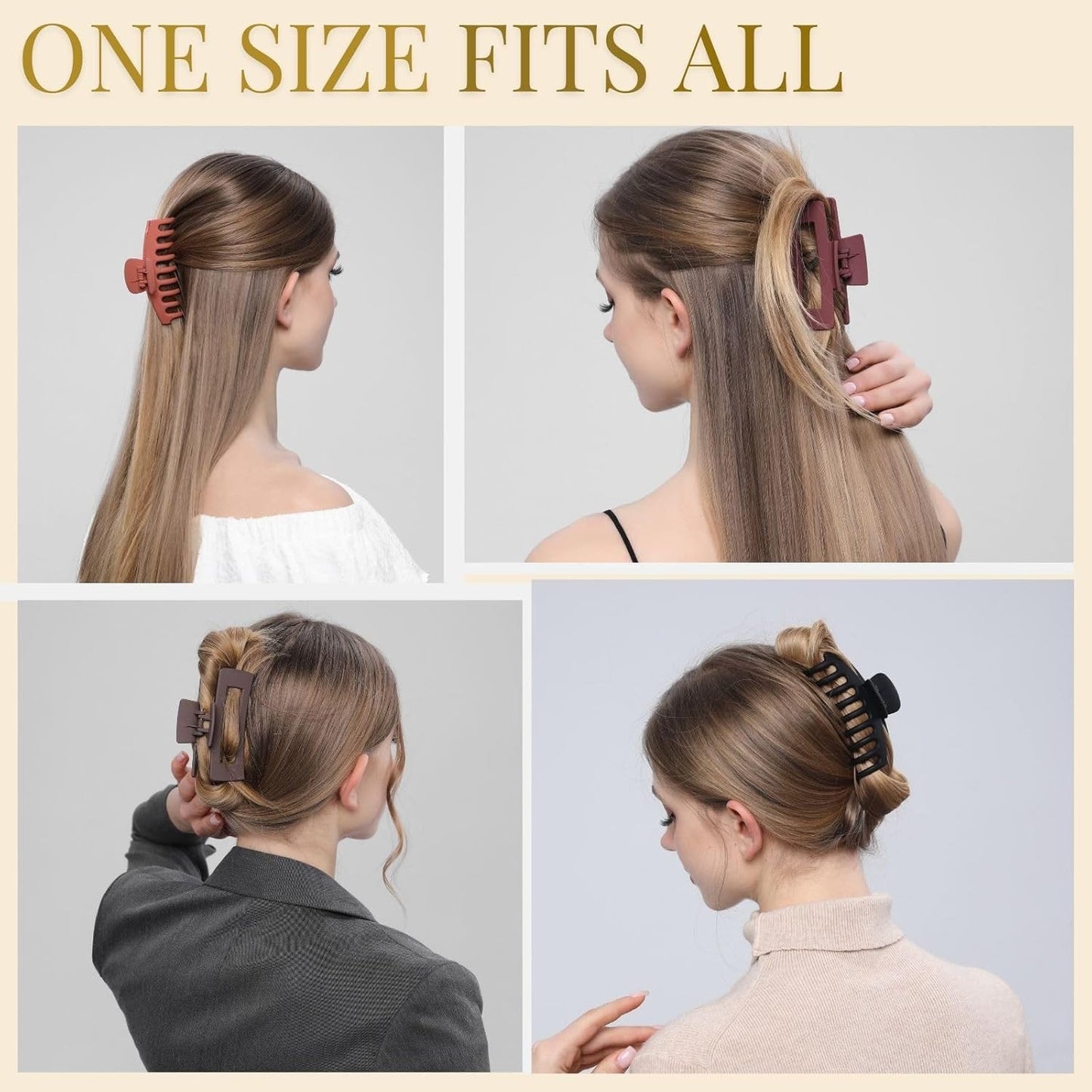 8 Pack Hair Clips for Women 4.3 Inch Large Hair Claw Clips for Women Thin Thick