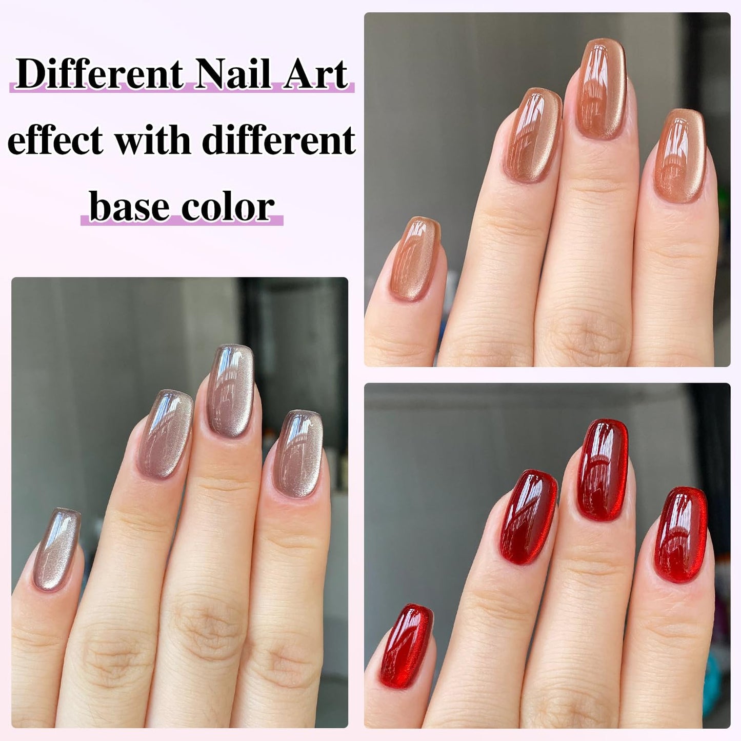 0.5 OZ Cat Eye Gel Polish with Magnet 15ML Holographic Glitter Shimmer Transluce
