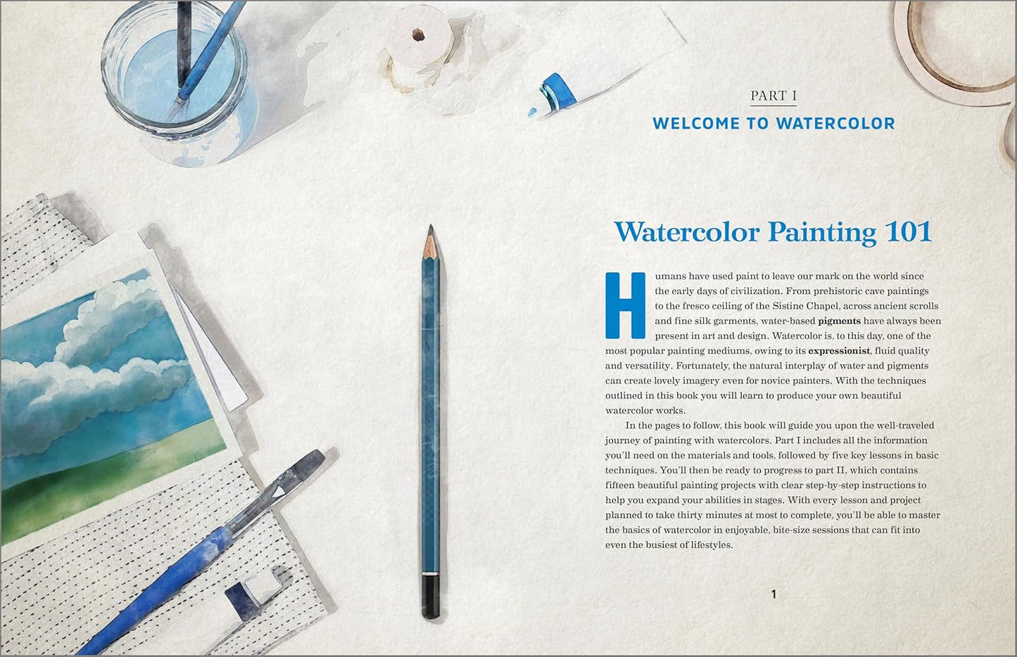 30-Minute Watercolor Painting for Beginners: Easy Step-By-Step Lessons and Techn