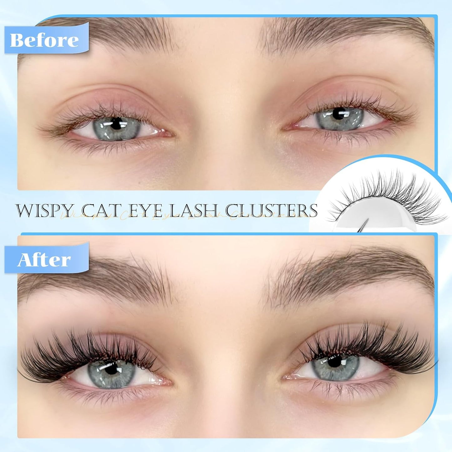 Wispy Lash Clusters Natural Eyelash Clusters 7-15 Mm C Curvature Eyelash Cluster