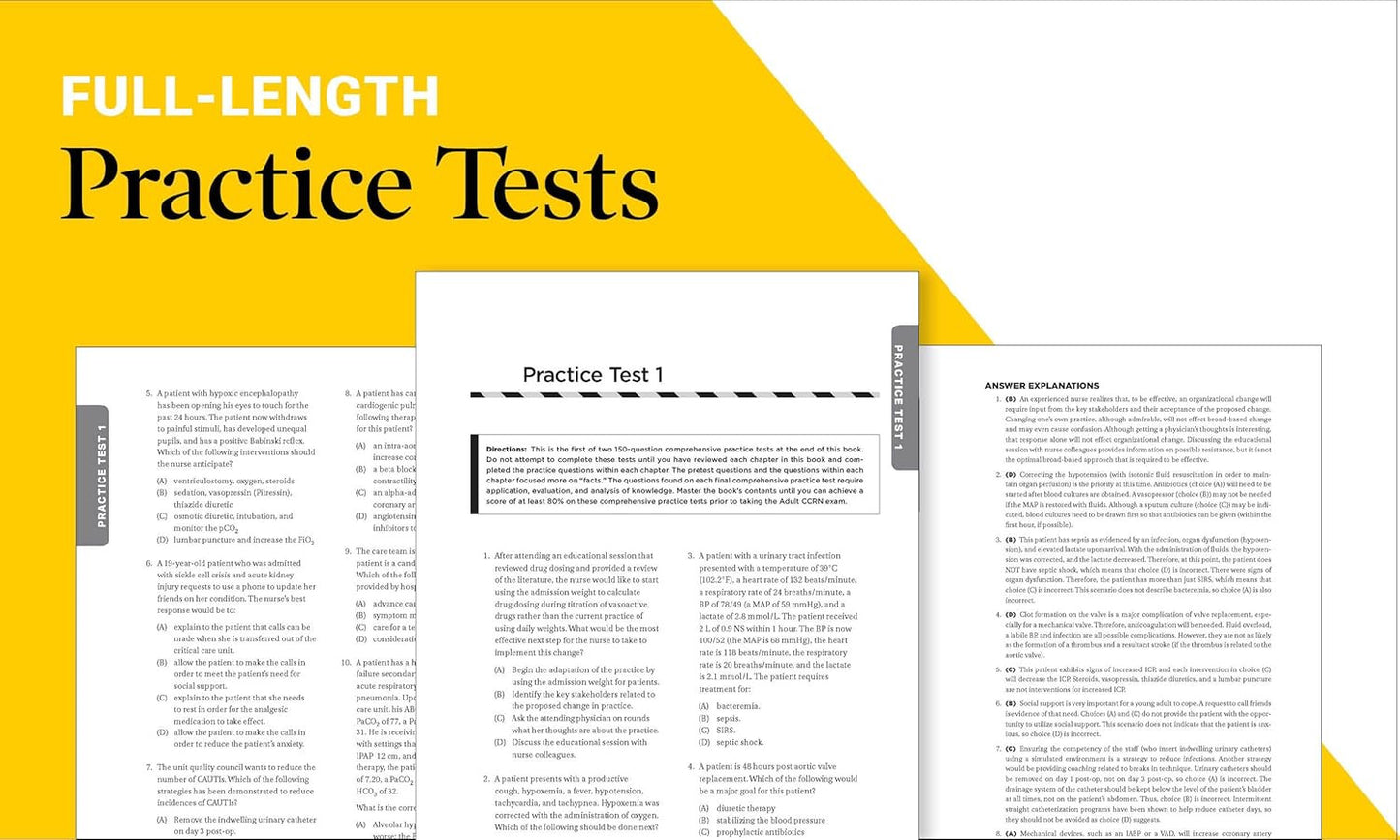 Adult CCRN Exam Premium: Study Guide for the Latest Exam Blueprint, Includes 3 P