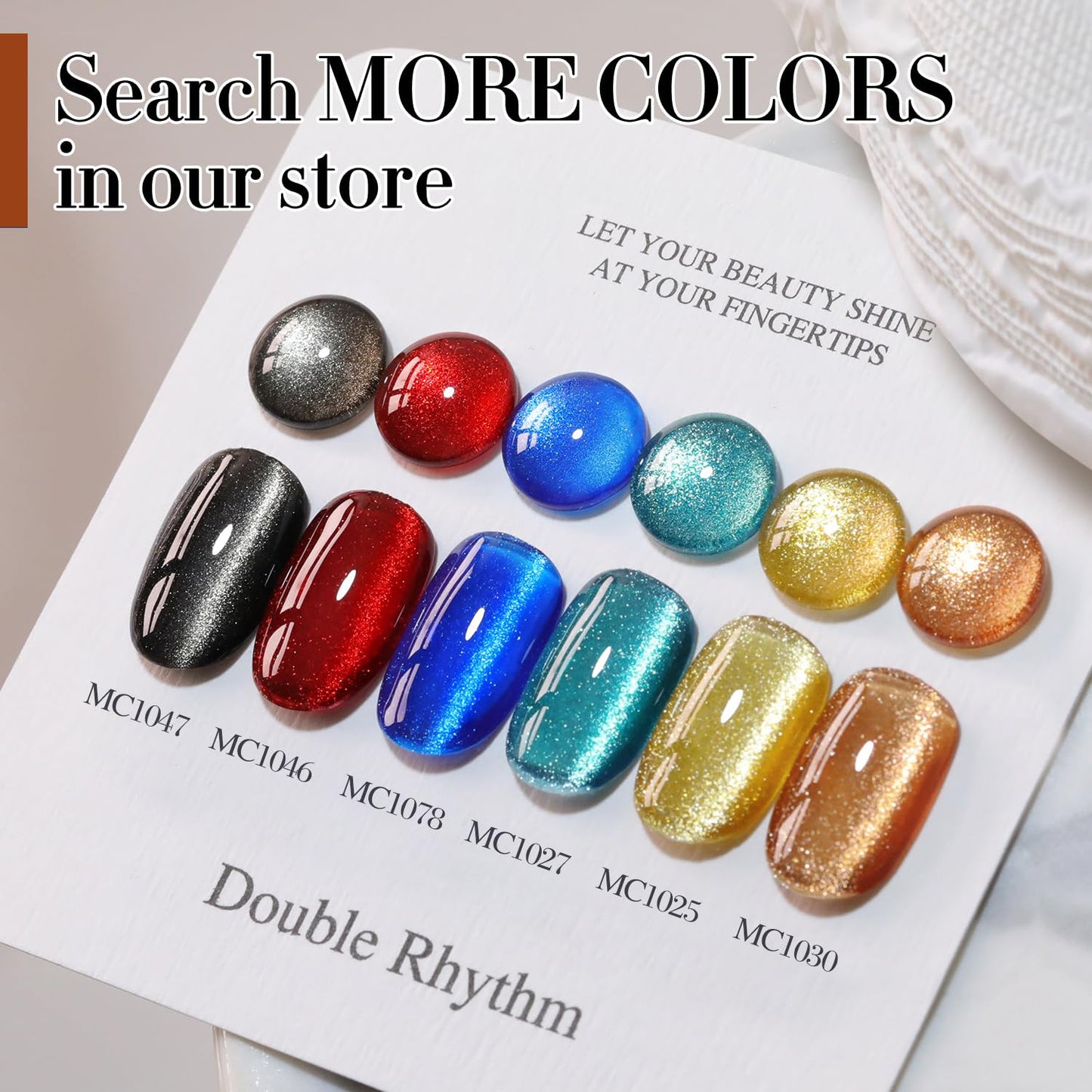 0.5 OZ Cat Eye Gel Polish with Magnet 15ML Holographic Glitter Shimmer Transluce