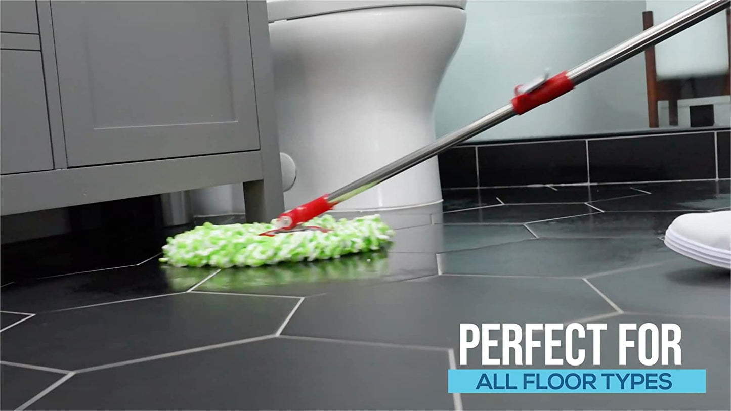 79349 Spin Mop Cleaning System with 3 Microfiber Mop Heads, Red/Gray,Red/Black