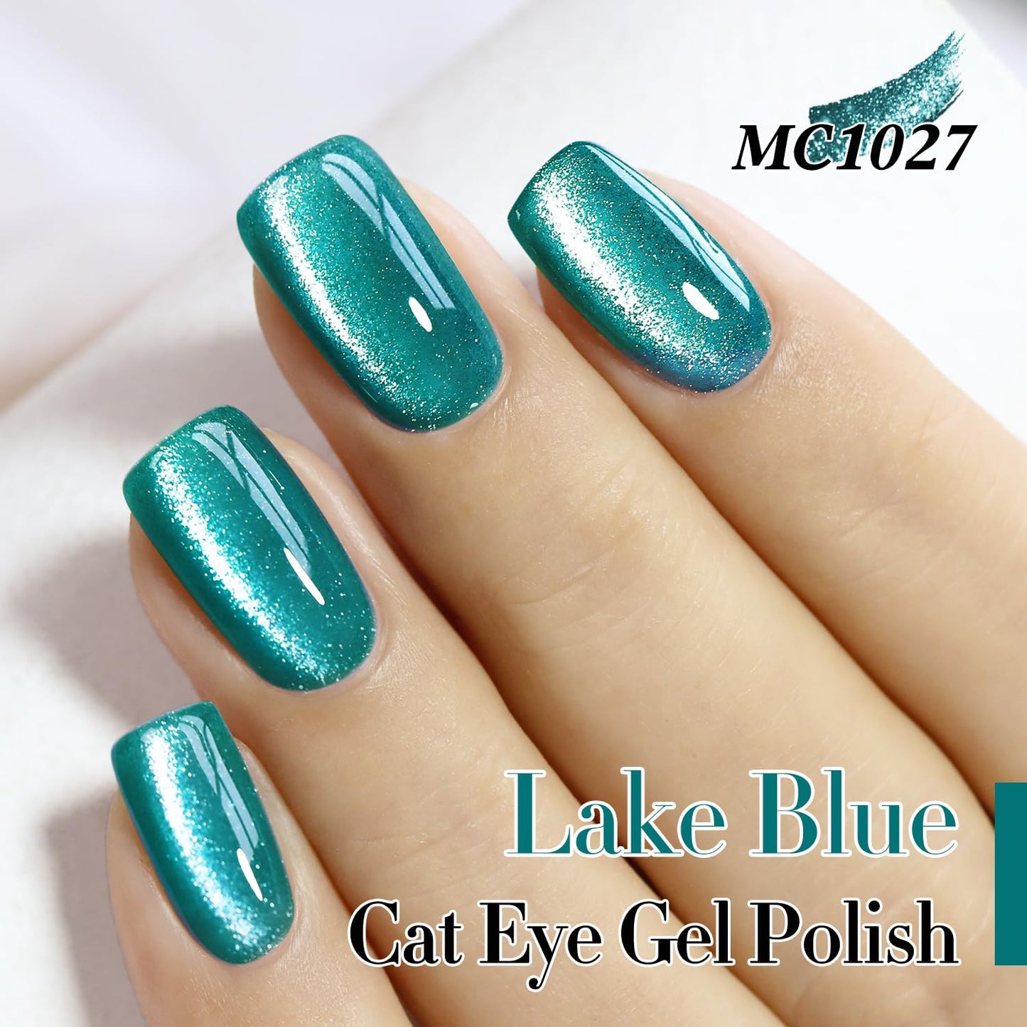 0.5 OZ Cat Eye Gel Polish with Magnet 15ML Holographic Glitter Shimmer Transluce