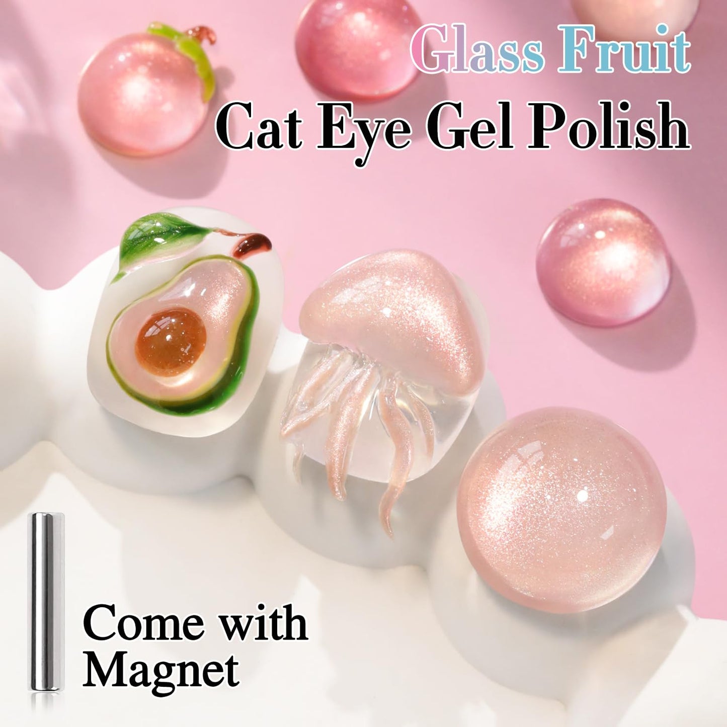 0.5 OZ Cat Eye Gel Polish with Magnet 15ML Holographic Glitter Shimmer Transluce