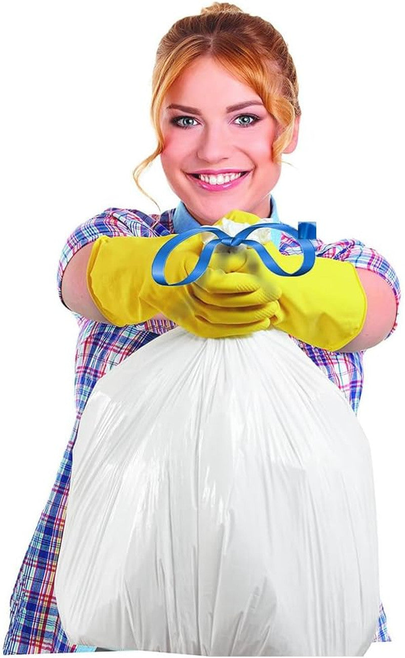 8 Gallon 0.7 MIL White Drawstring Fresh Scented Trash Bags - 22" X 22" - Pack of