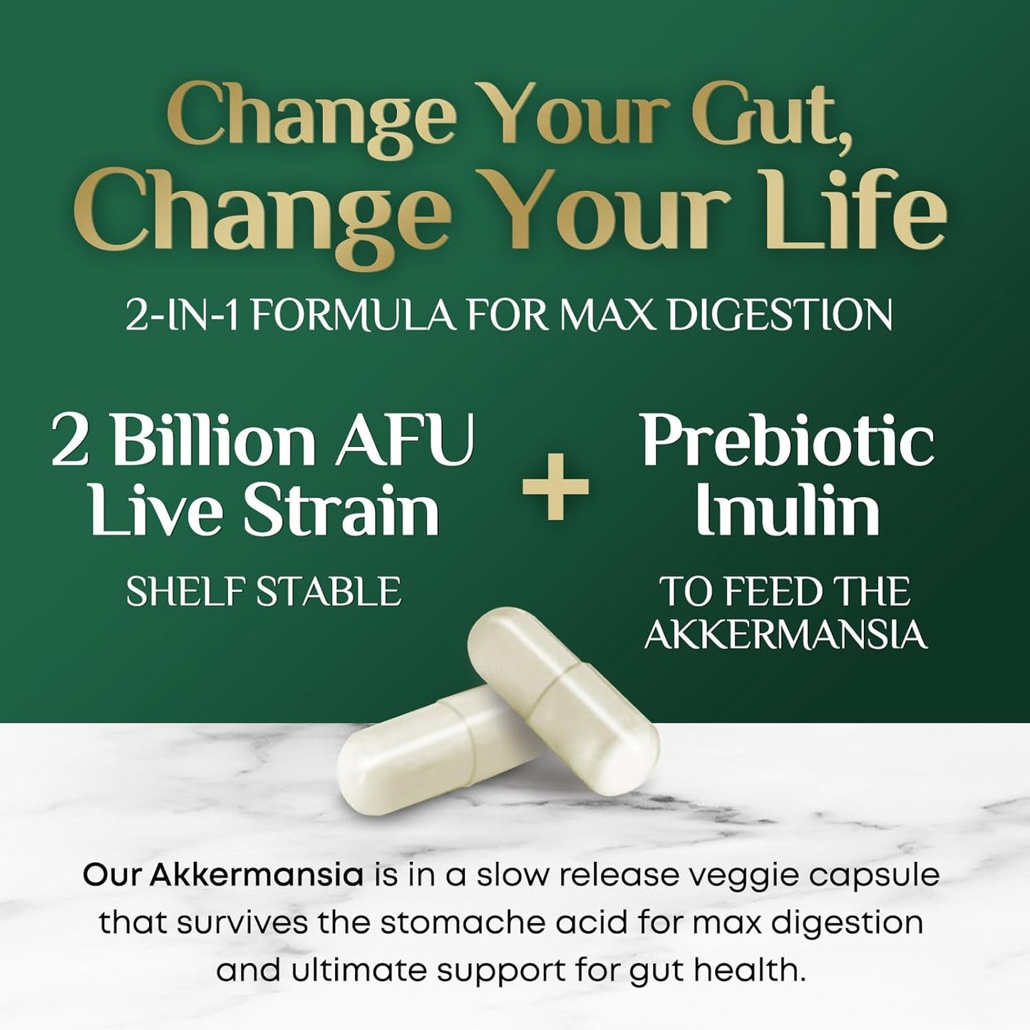 Akkermansia Probiotic Supplement for Women & Men, Akkermansia Muciniphila GLP 1