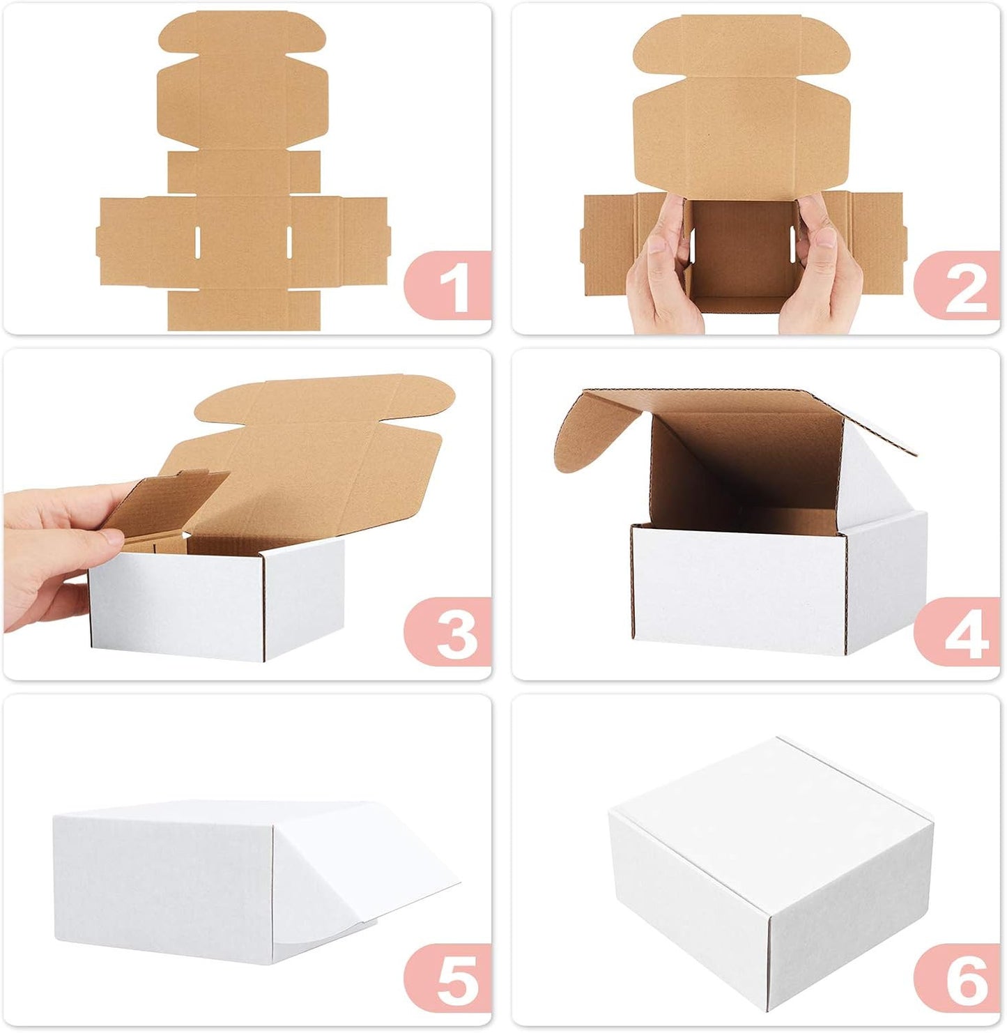 7X5X2 Shipping Boxes Small Corrugated Cardboard Box - 25 Pack White Mailing Boxe